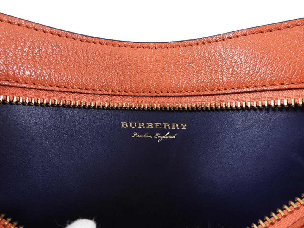 Burberry Clementine Orange Pendleton Clutch Bag