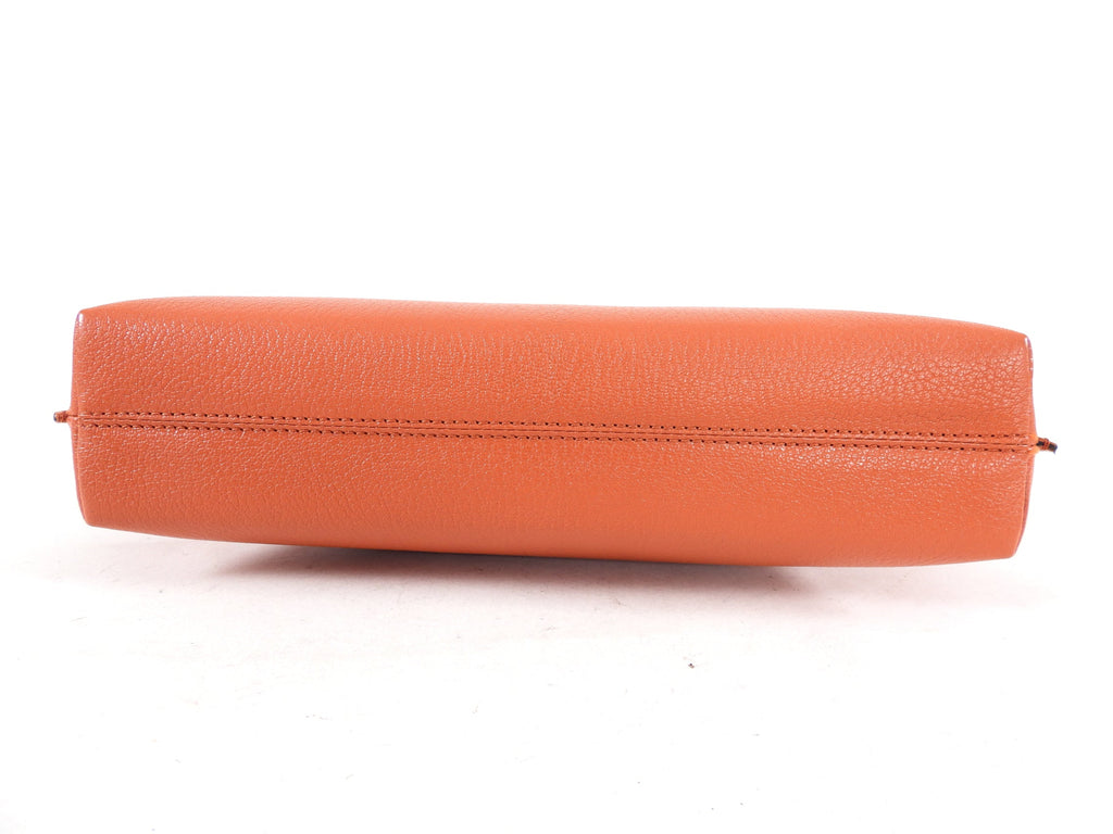 Burberry Clementine Orange Pendleton Clutch Bag