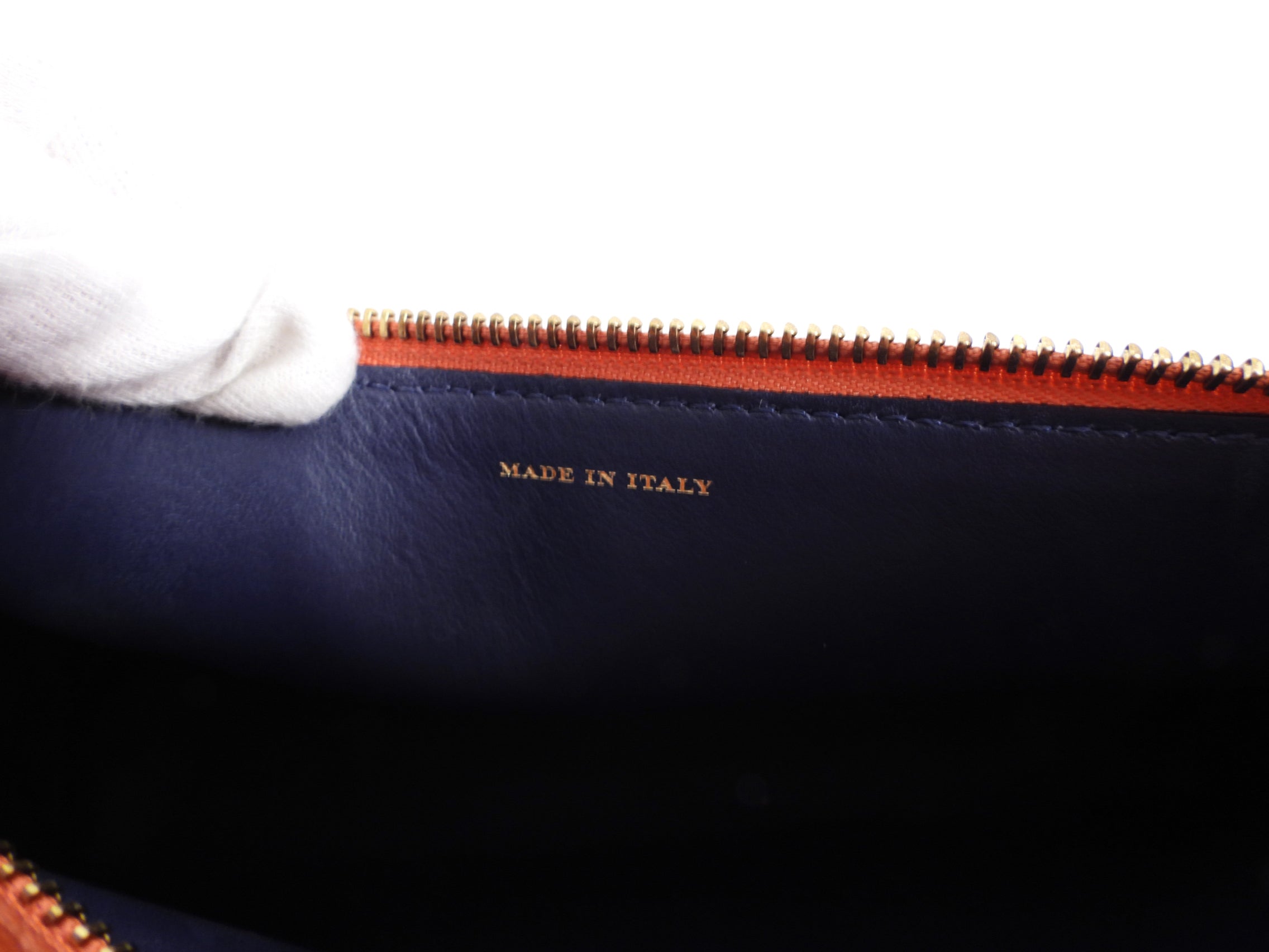 Burberry Clementine Orange Pendleton Clutch Bag