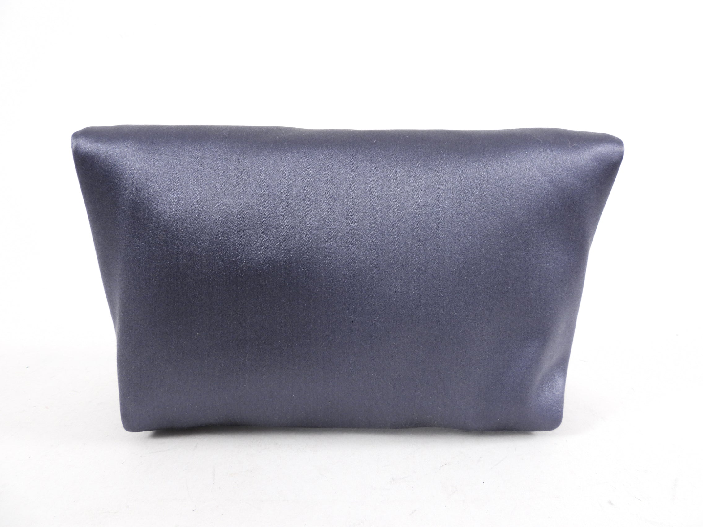 Burberry Grey Silk Satin Strass Pin Evening Clutch Bag