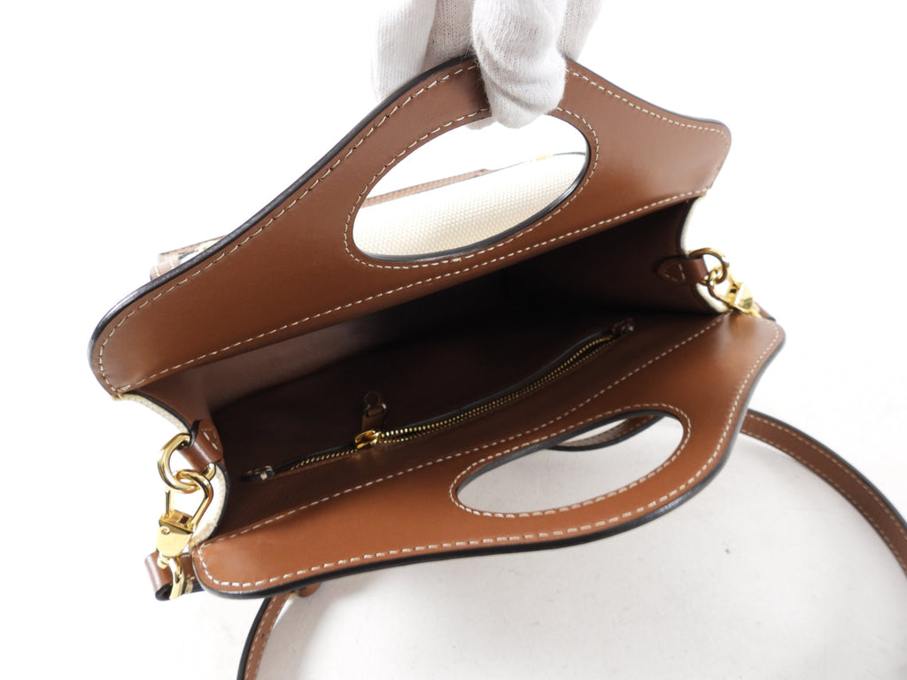 Burberry Small Canvas and Leather Pocket Bag