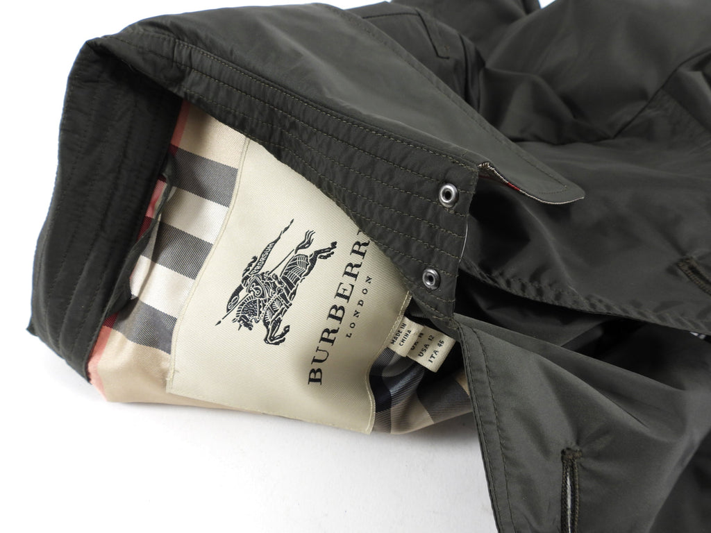 Burberry Dark Green Light Nylon Trench Coat - IT46 / USA 10