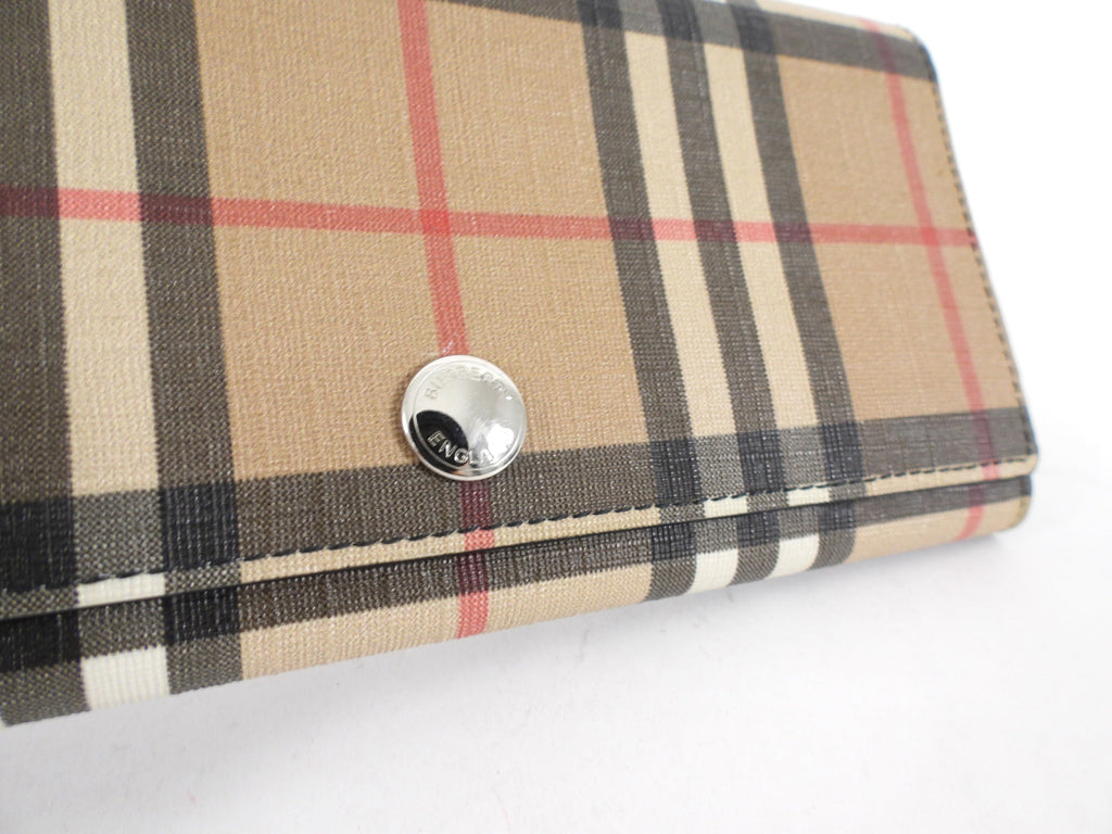 Burberry Beige Nova Check Coated Canvas Long Wallet