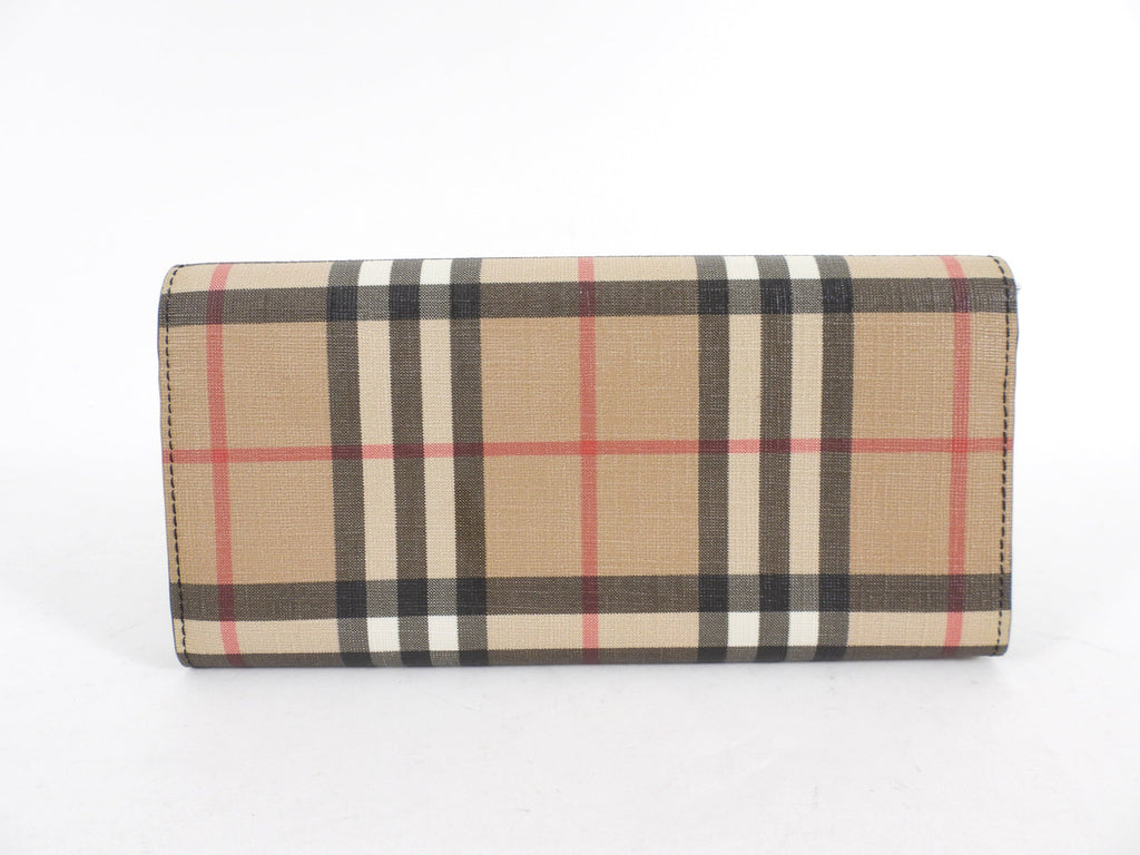 Burberry Beige Nova Check Coated Canvas Long Wallet