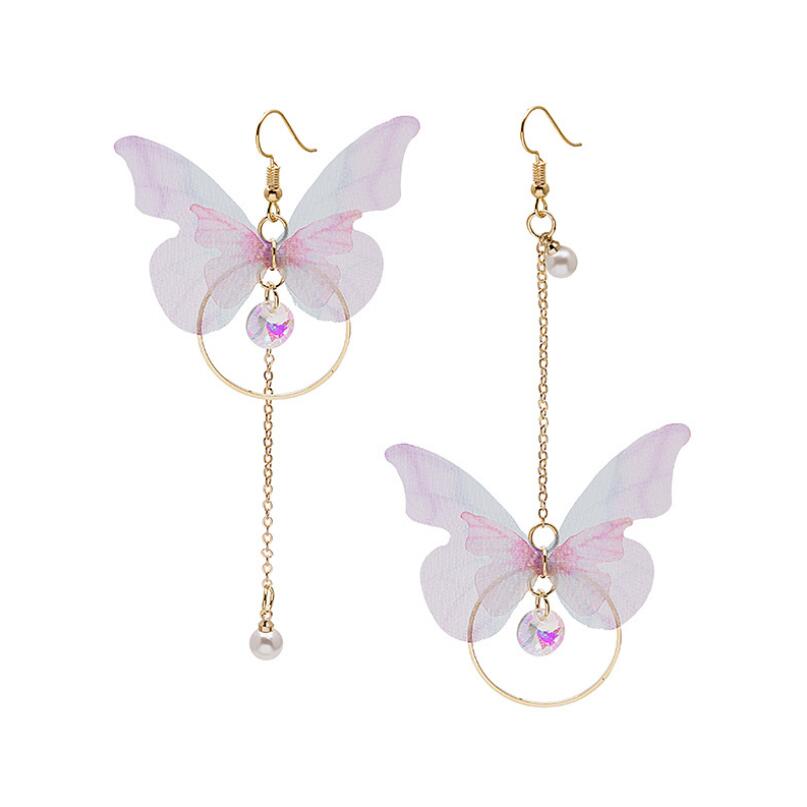 Butterfly Pearl Tassel Earrings