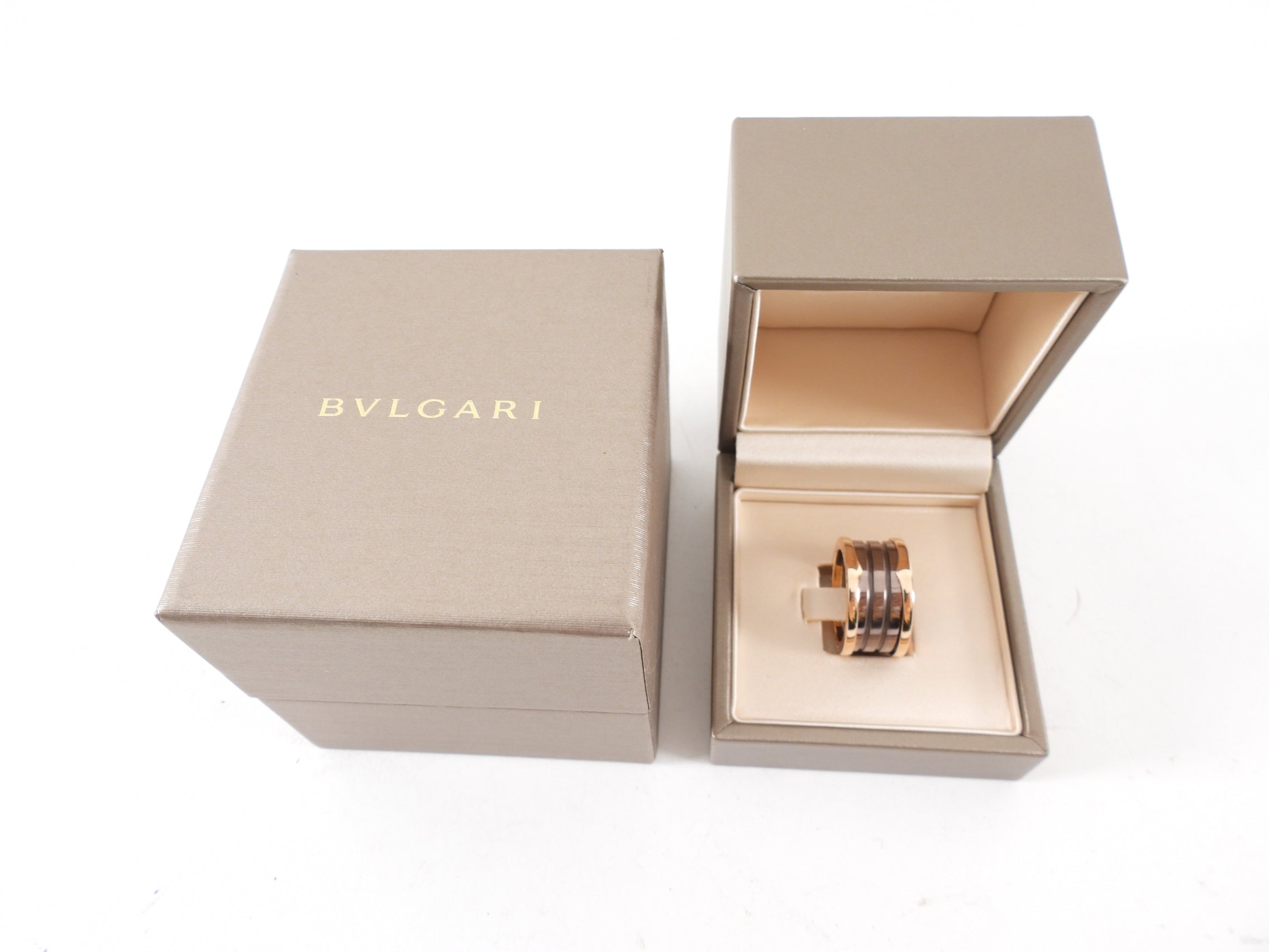 Bvlgari 18k Rose Roma B Zero 1 Gold Bronze Ceramic 4 Band Ring - 56 / 7.5