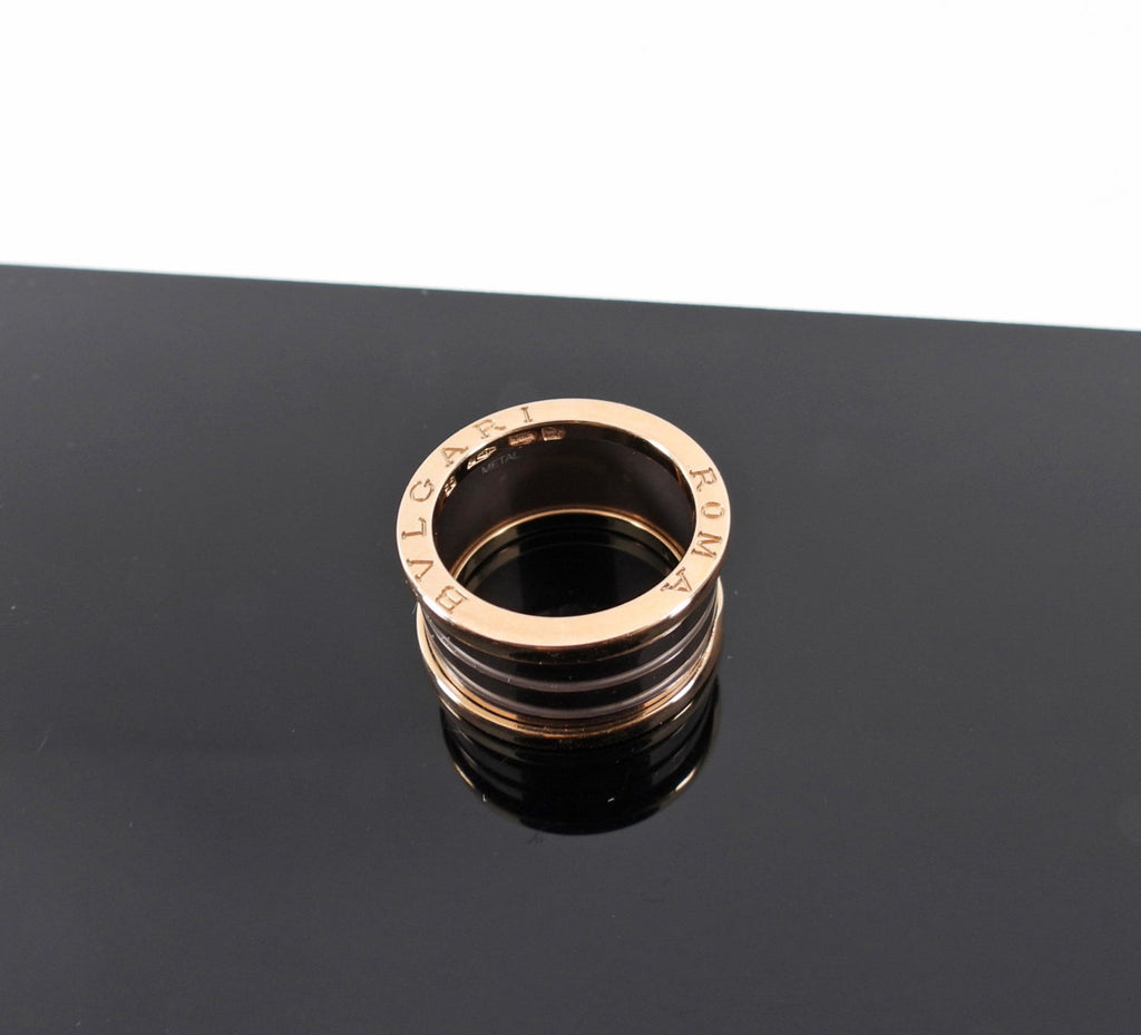 Bvlgari 18k Rose Roma B Zero 1 Gold Bronze Ceramic 4 Band Ring - 56 / 7.5