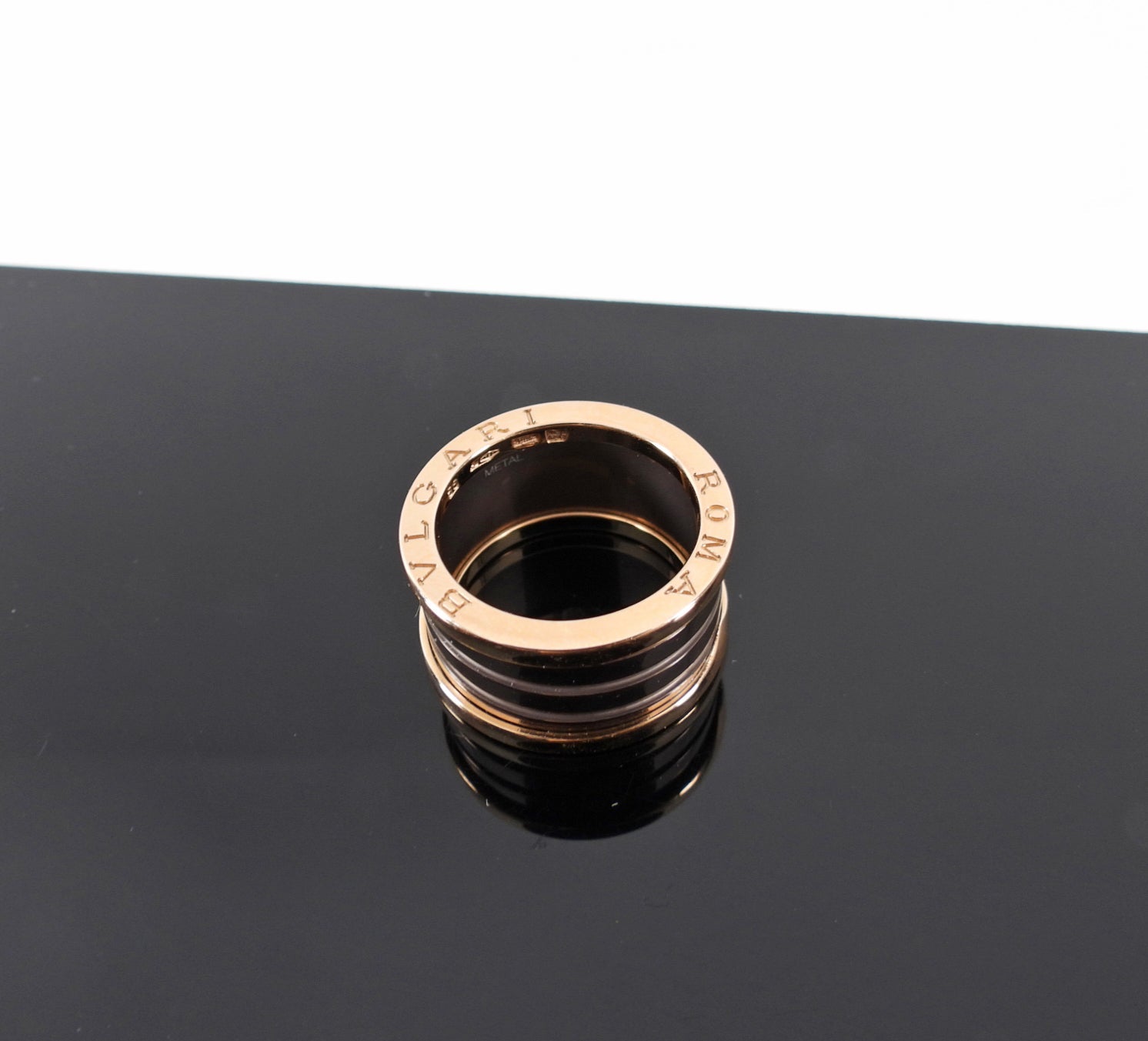 Bvlgari 18k Rose Roma B Zero 1 Gold Bronze Ceramic 4 Band Ring - 56 / 7.5