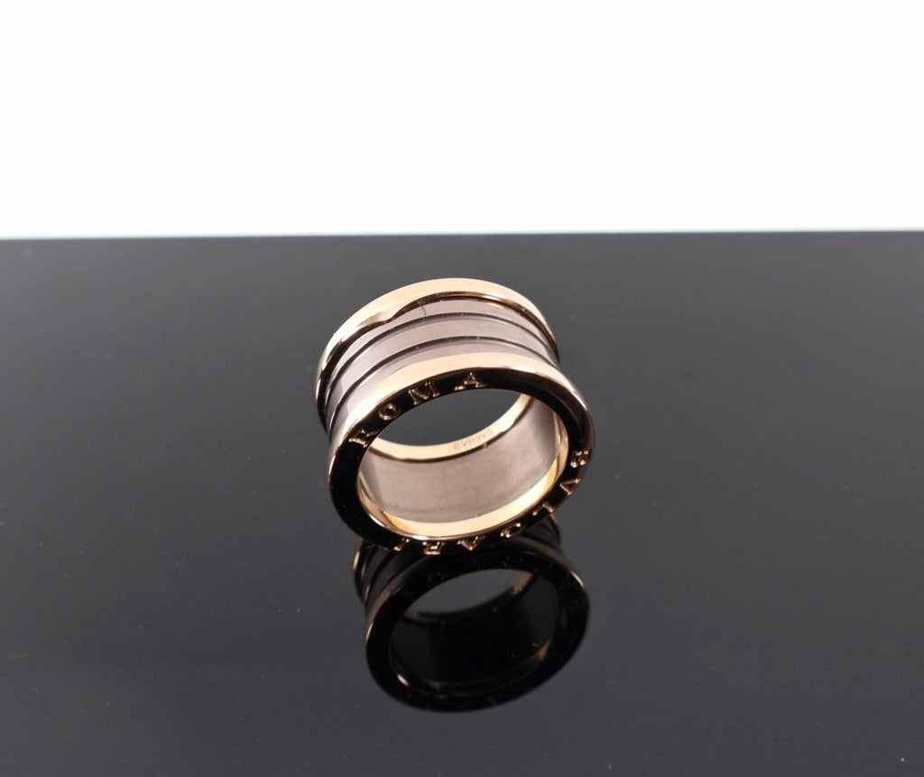 Bvlgari 18k Rose Roma B Zero 1 Gold Bronze Ceramic 4 Band Ring - 56 / 7.5