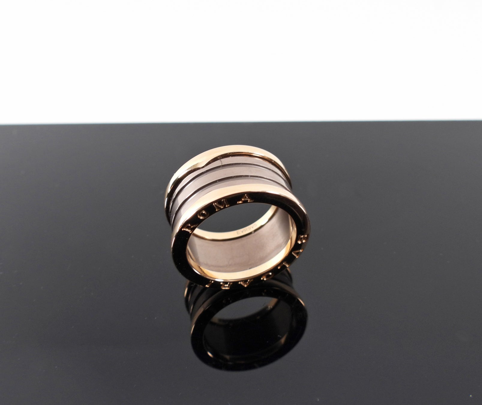 Bvlgari 18k Rose Roma B Zero 1 Gold Bronze Ceramic 4 Band Ring - 56 / 7.5