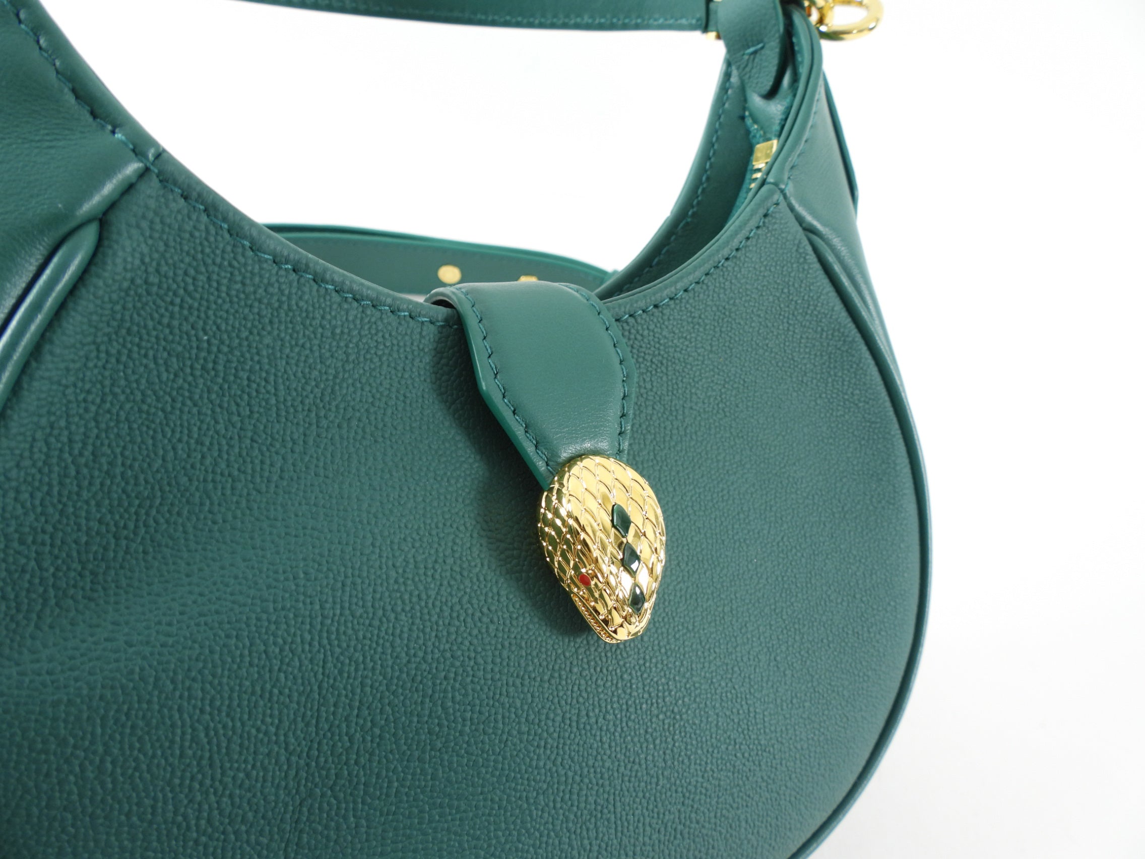 Bvlgari Serpenti Forever Emerald Green Ellipse Hobo Bag