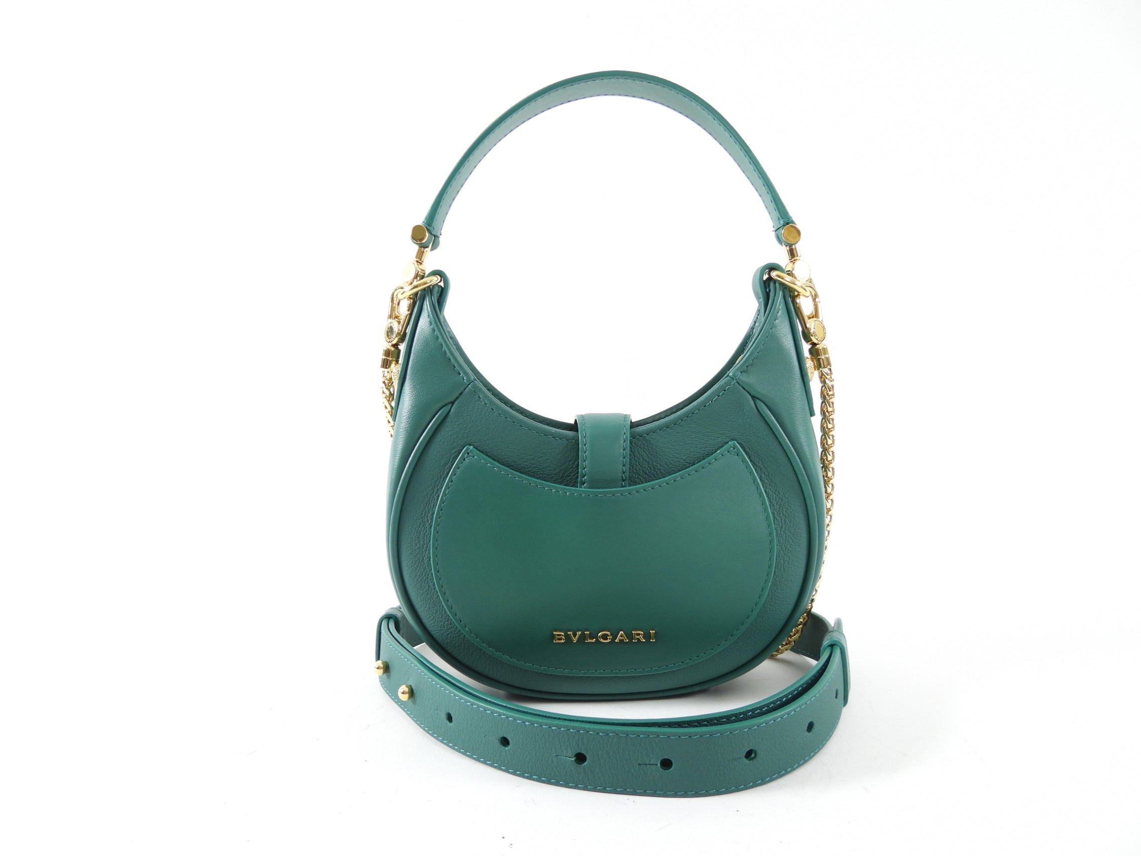 Bvlgari Serpenti Forever Emerald Green Ellipse Hobo Bag