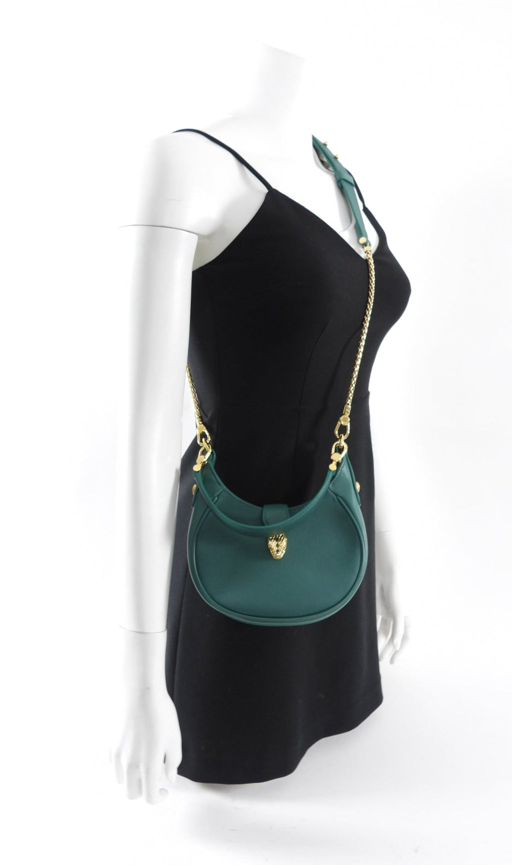 Bvlgari Serpenti Forever Emerald Green Ellipse Hobo Bag