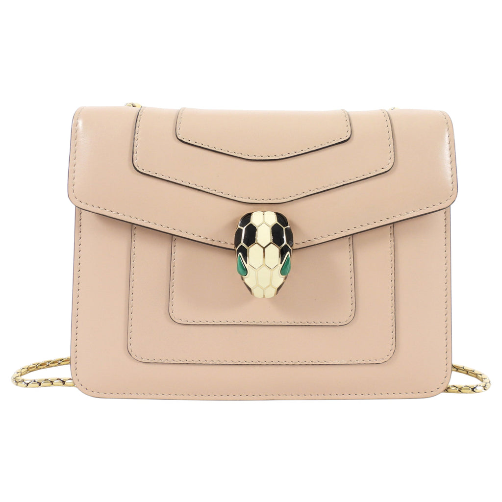Bvlgari Serpenti Light Nude Beige Small Flap Bag