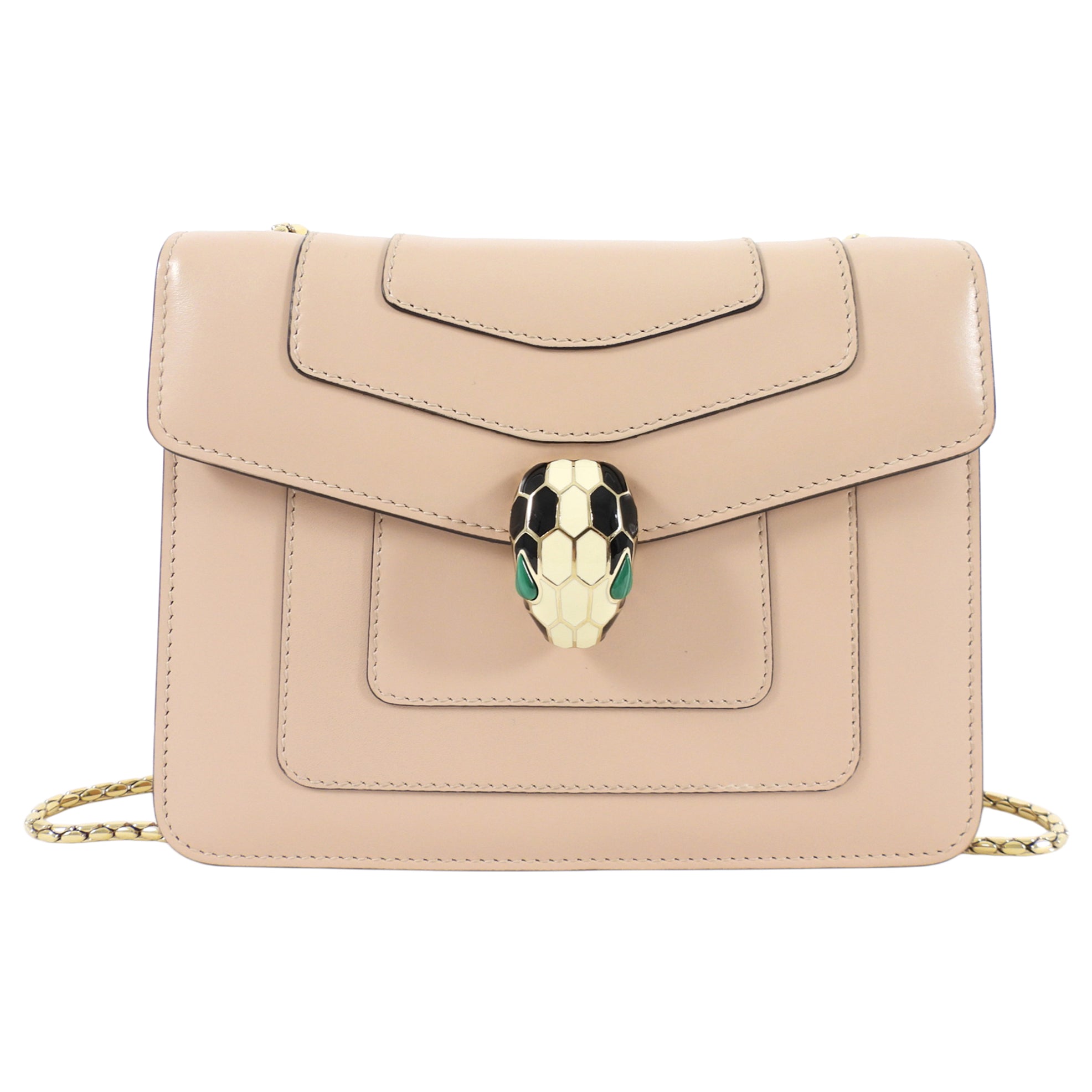 Bvlgari Serpenti Light Nude Beige Small Flap Bag