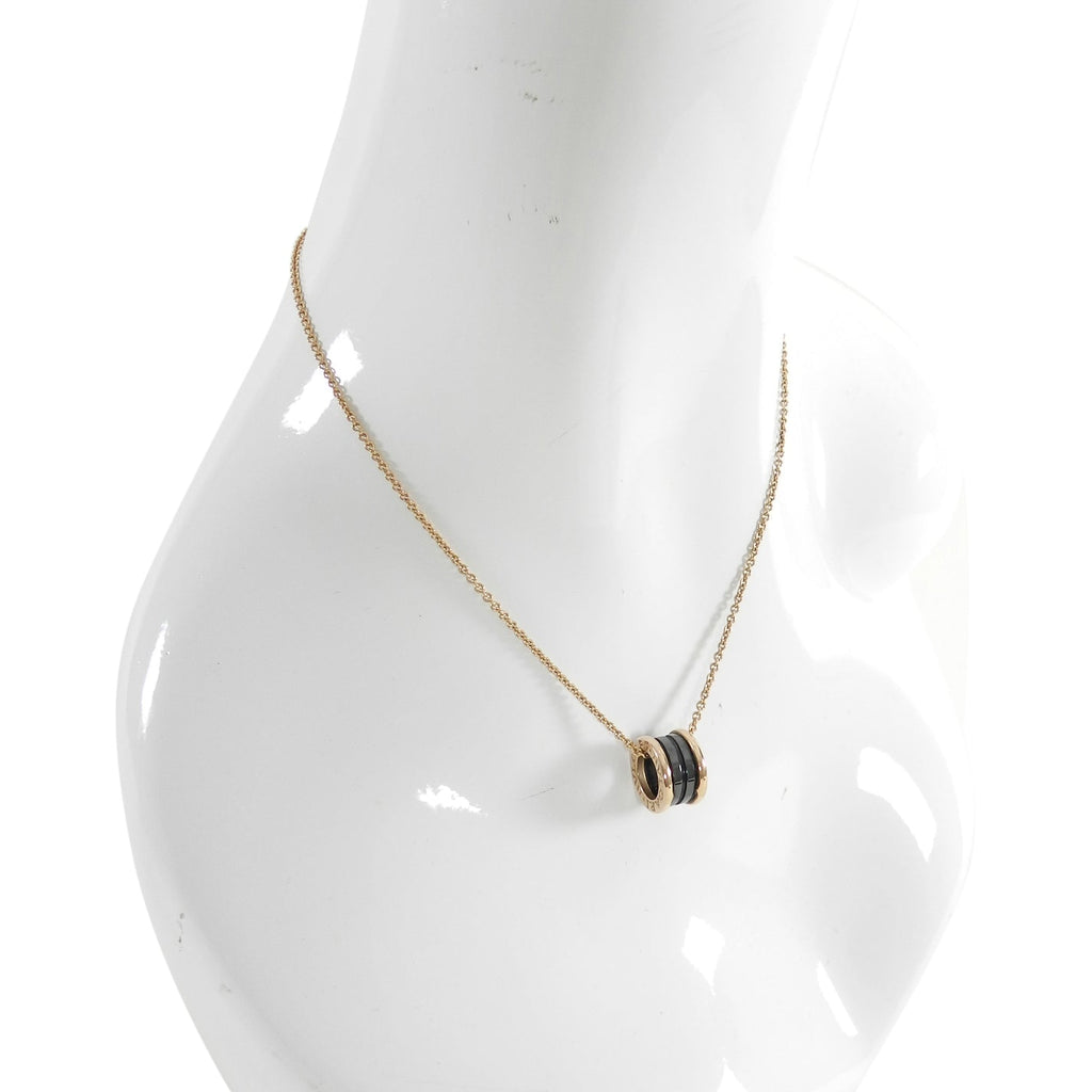 Bvlgari Bulgari 18k Rose Gold B Zero One Necklace with Black Ceramic