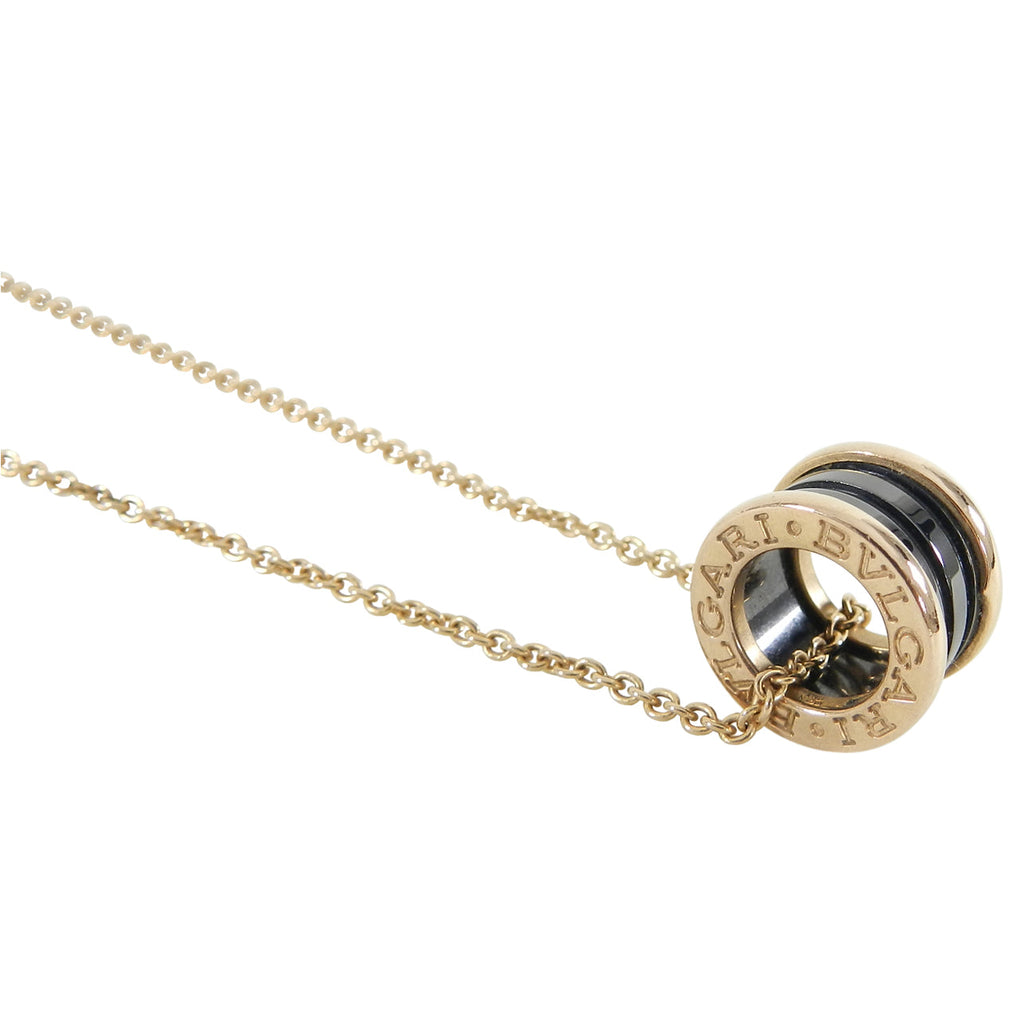 Bvlgari Bulgari 18k Rose Gold B Zero One Necklace with Black Ceramic