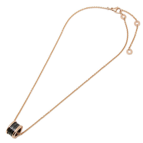 Bvlgari Bulgari 18k Rose Gold B Zero One Necklace with Black Ceramic