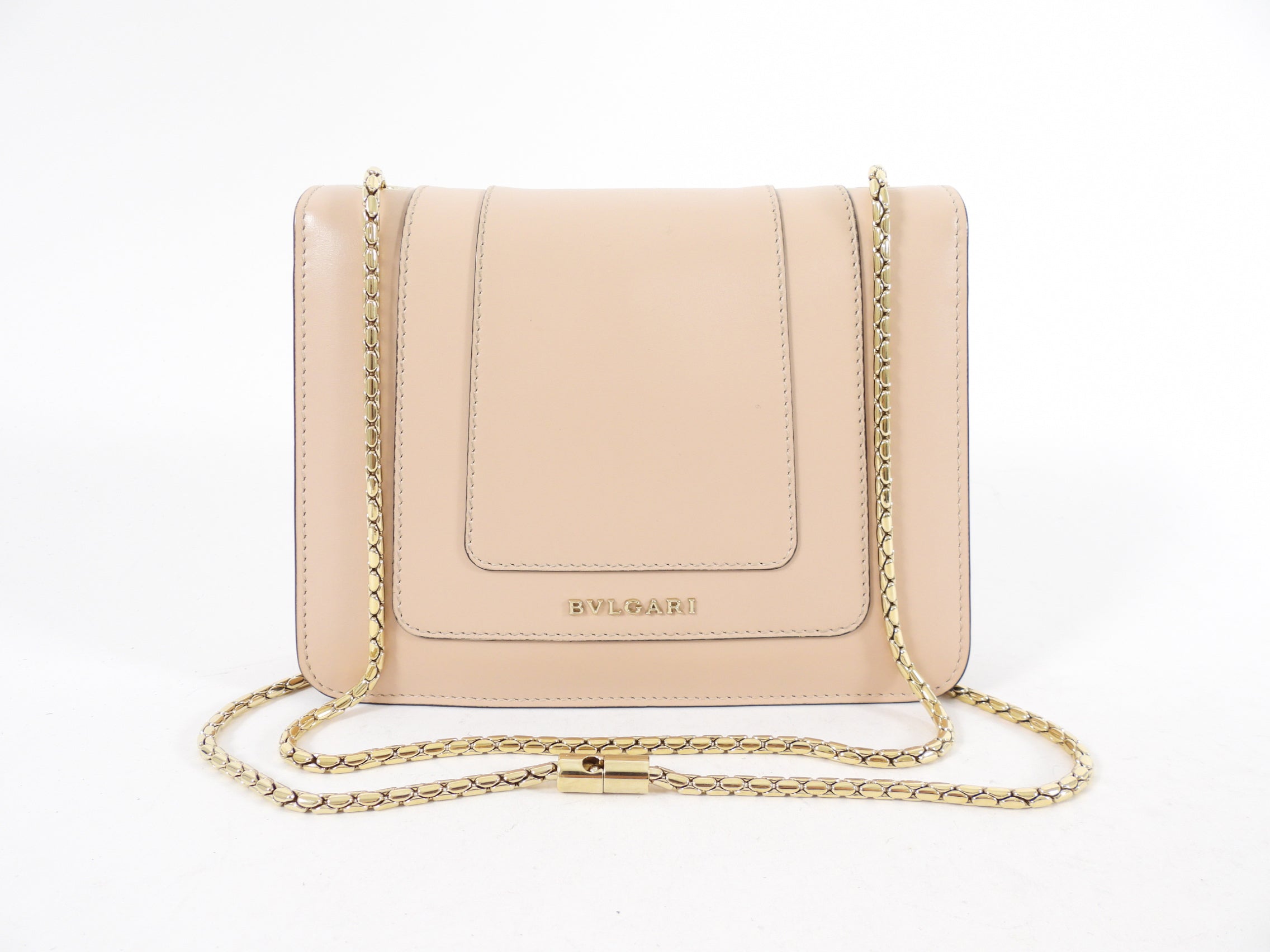 Bvlgari Serpenti Light Nude Beige Small Flap Bag