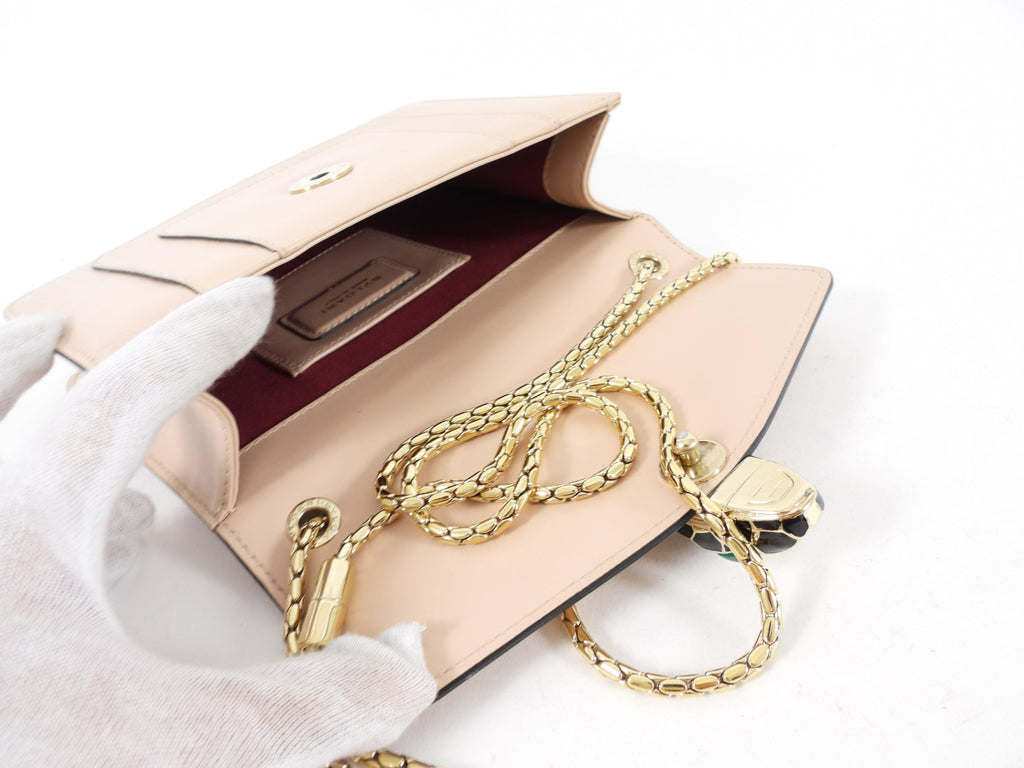 Bvlgari Serpenti Light Nude Beige Small Flap Bag