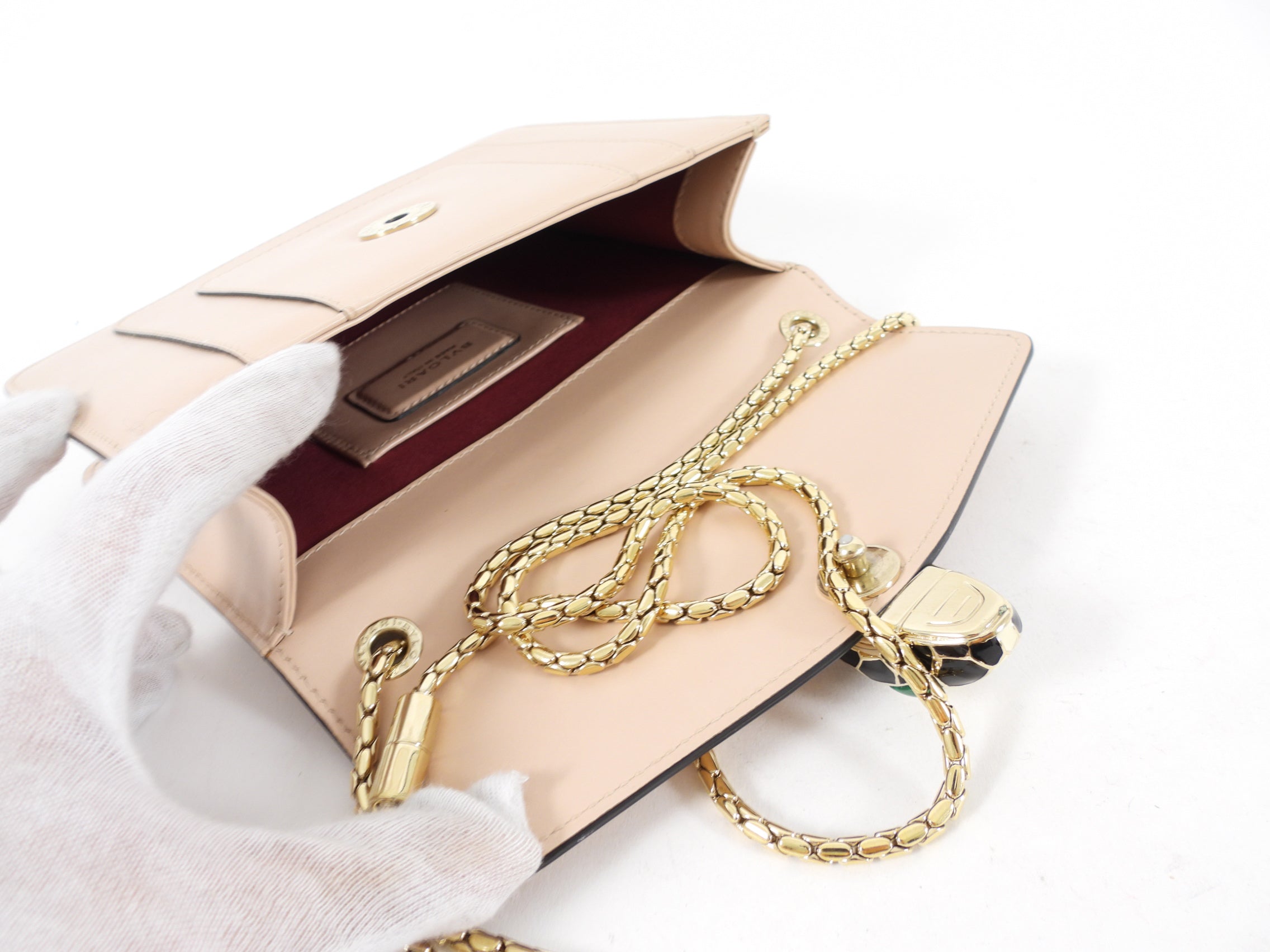 Bvlgari Serpenti Light Nude Beige Small Flap Bag