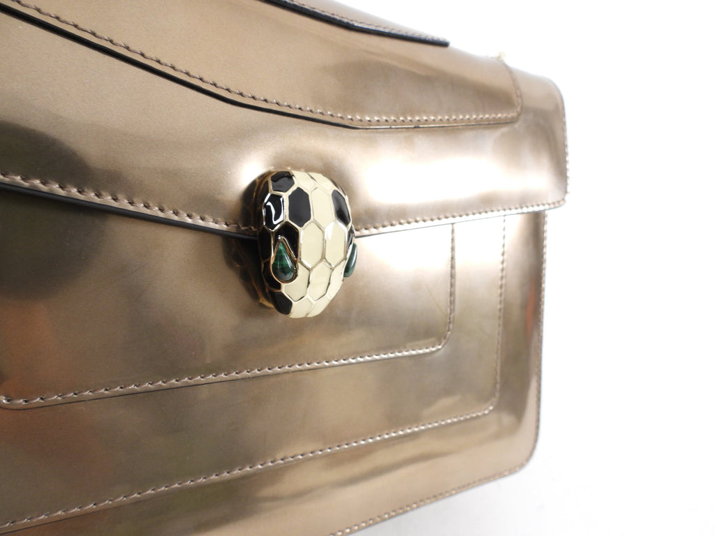 Bvlgari Metallic Leather Serpenti Forever Medium Flap Bag