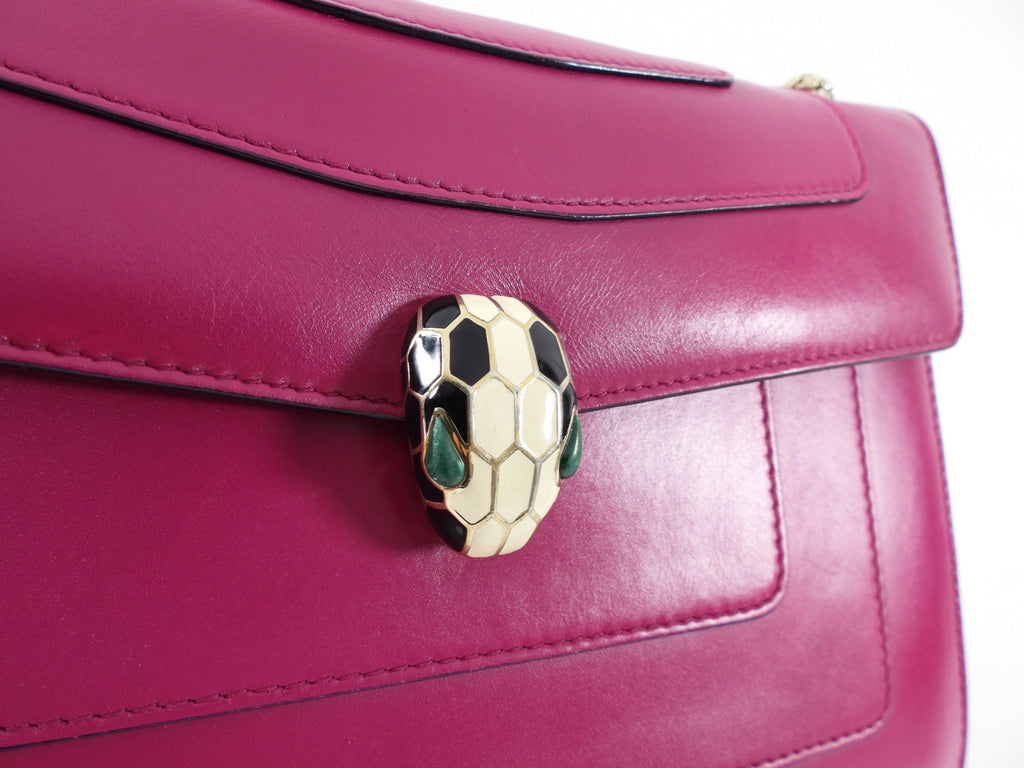 Bvlgari Serpenti Forever Medium Flap Bag Magenta Fuchsia