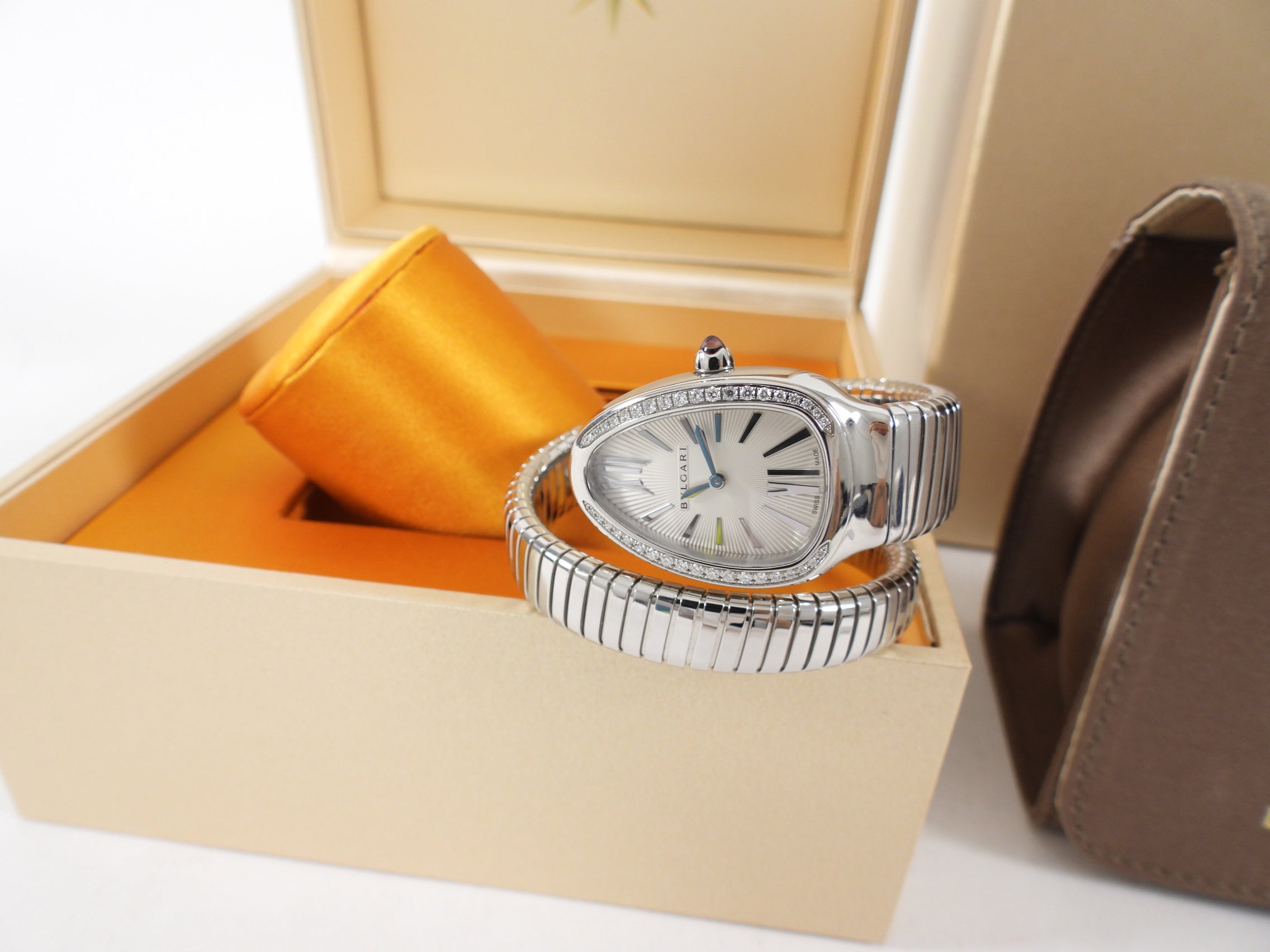 Bvlgari Serpenti Tubogas Single Spiral Diamond Watch