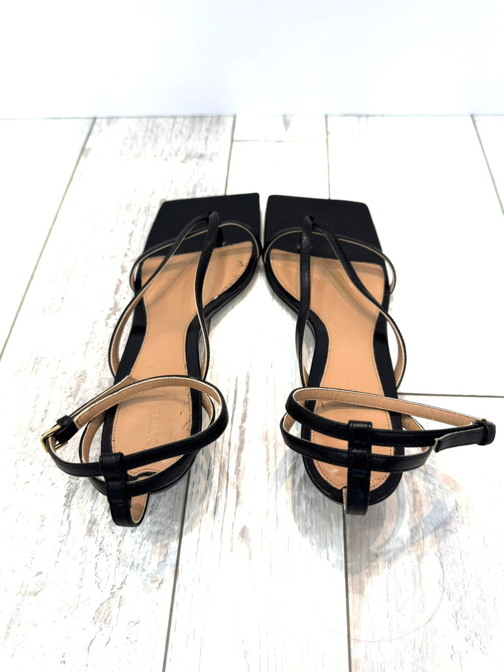 BOTTEGA VENETA MID HEEL STRETCH STRAP SANDAL