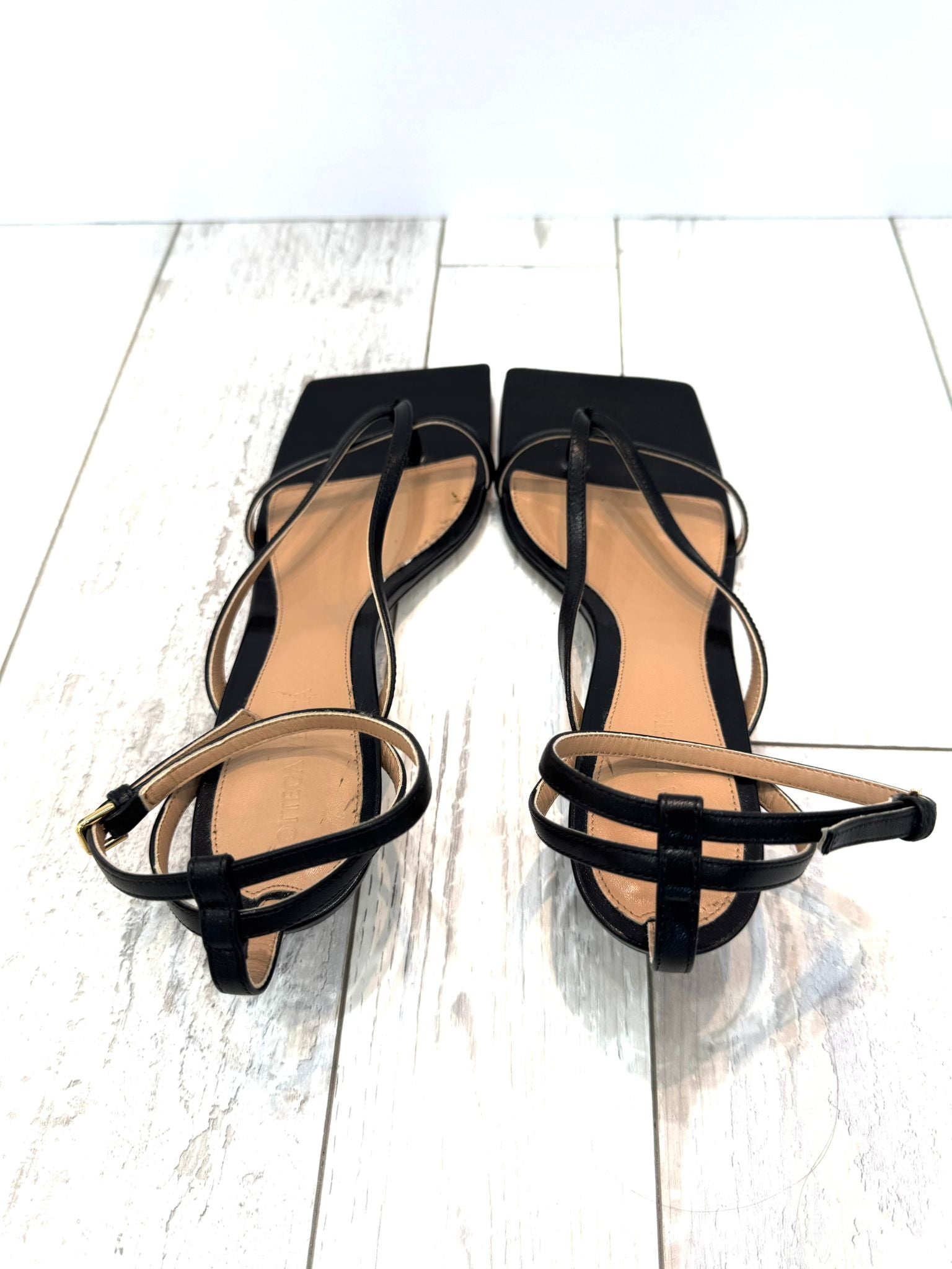 BOTTEGA VENETA MID HEEL STRETCH STRAP SANDAL