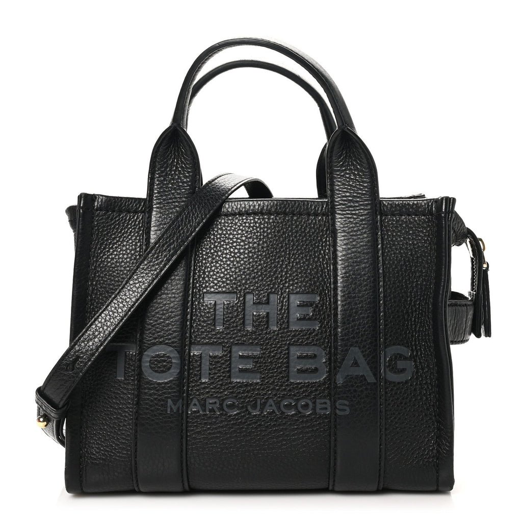 Grained Calfskin Small The Tote Bag Black