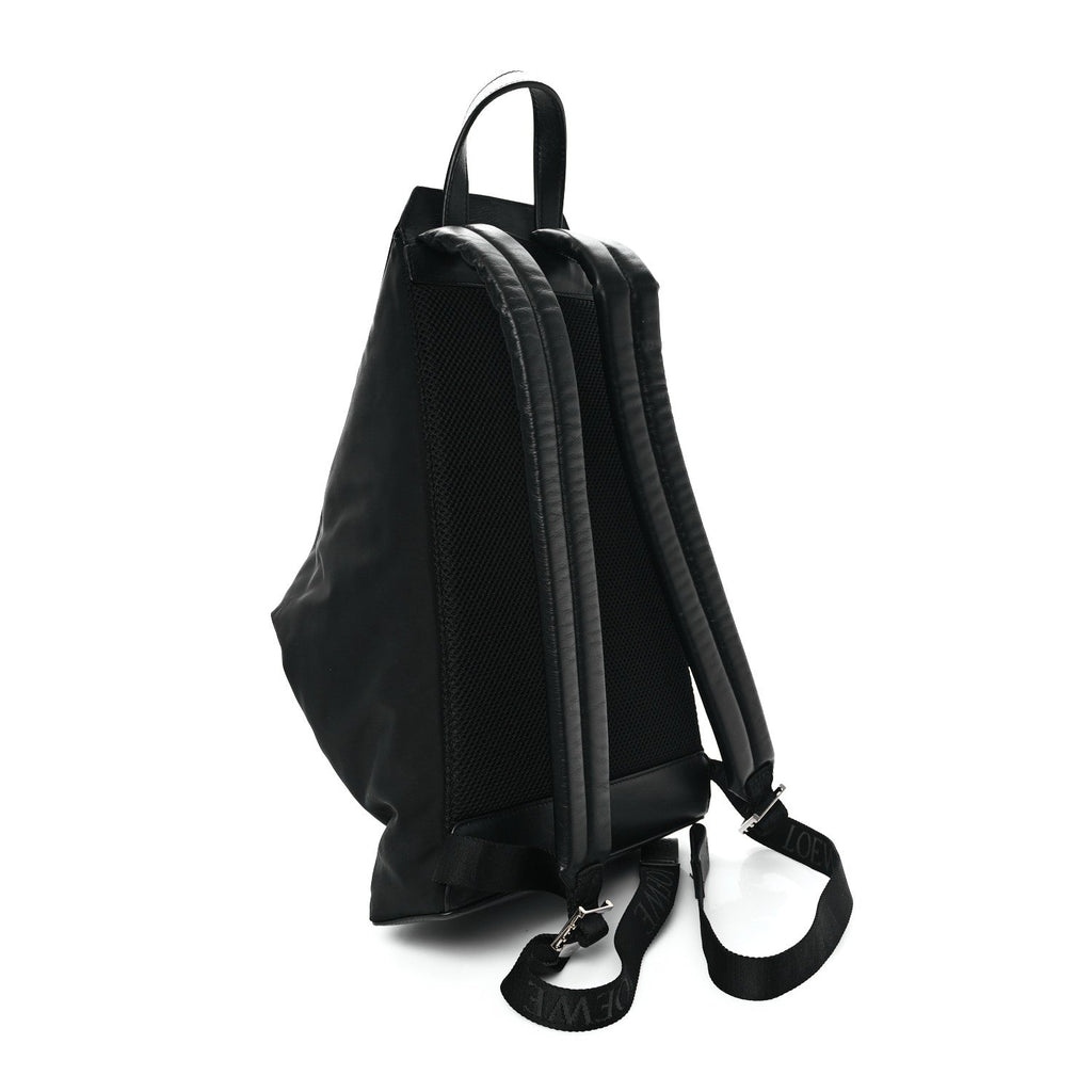 Calfskin Nylon Shell Backpack Black