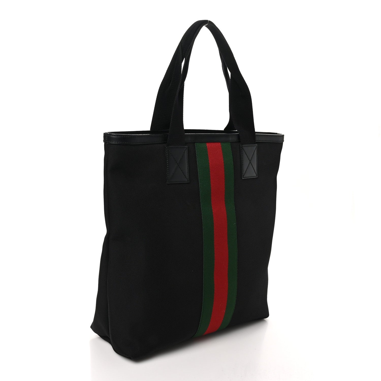 Techno Canvas Web Vertical Tote Black