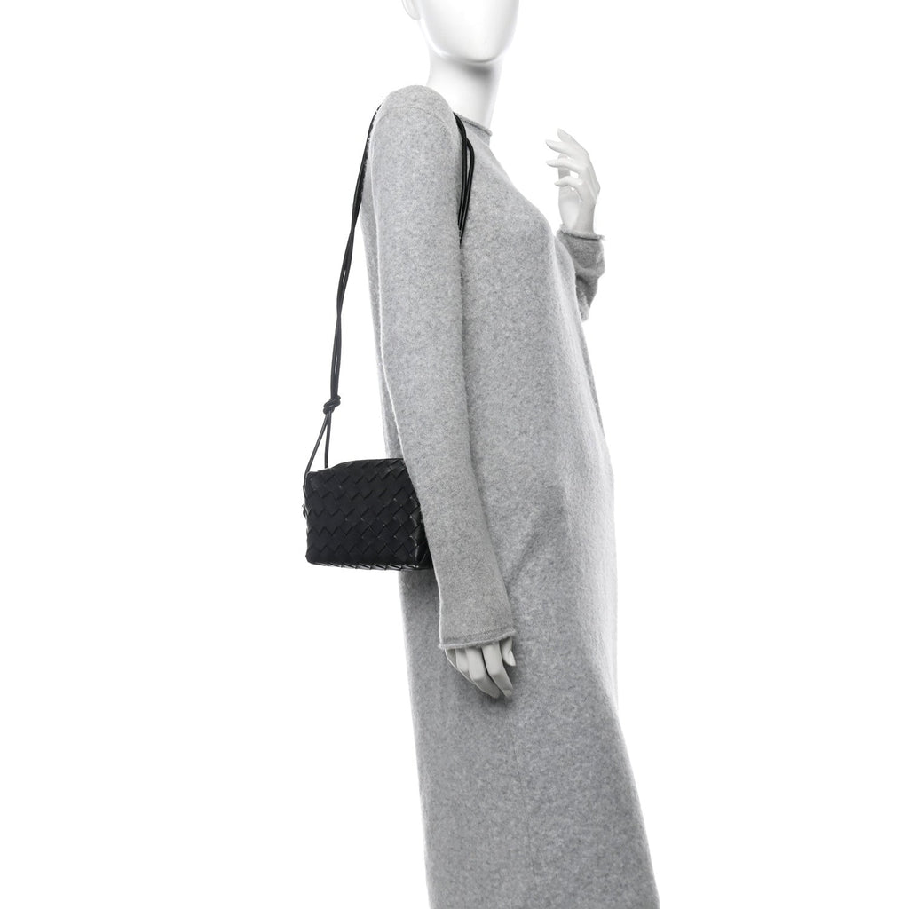 Nappa Intrecciato Mini Loop Camera Bag Black