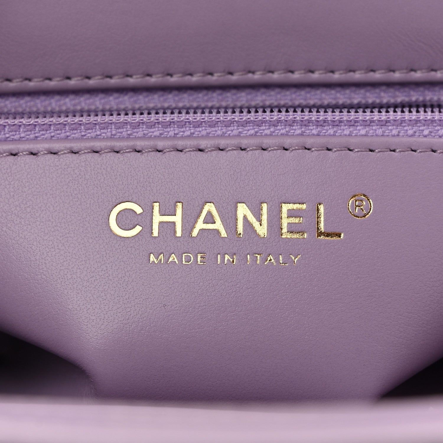 Shiny Aged Calfskin Quilted Nano Kelly Shopper Lilac