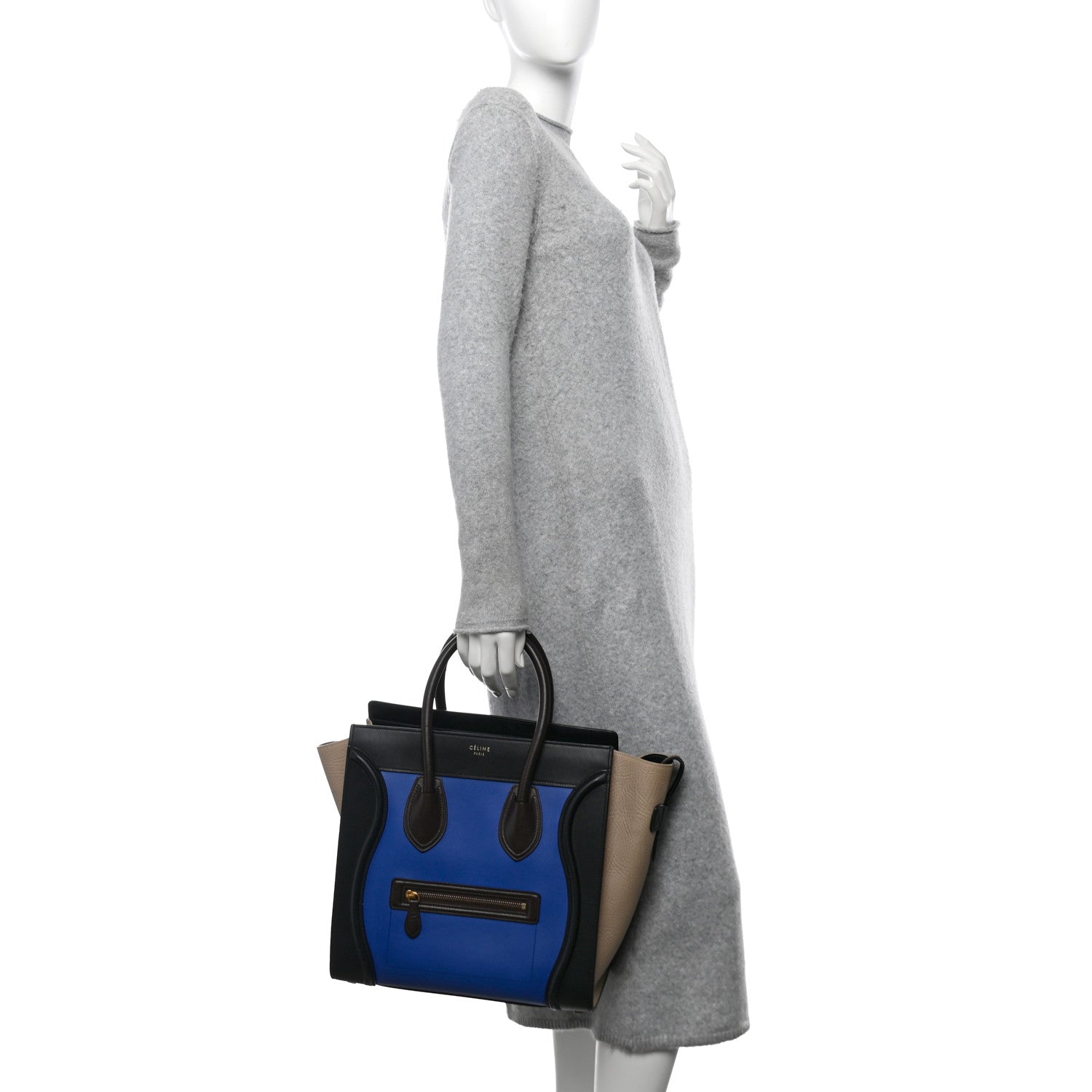 Elephant Calfskin Mini Tri-Color Luggage Indigo