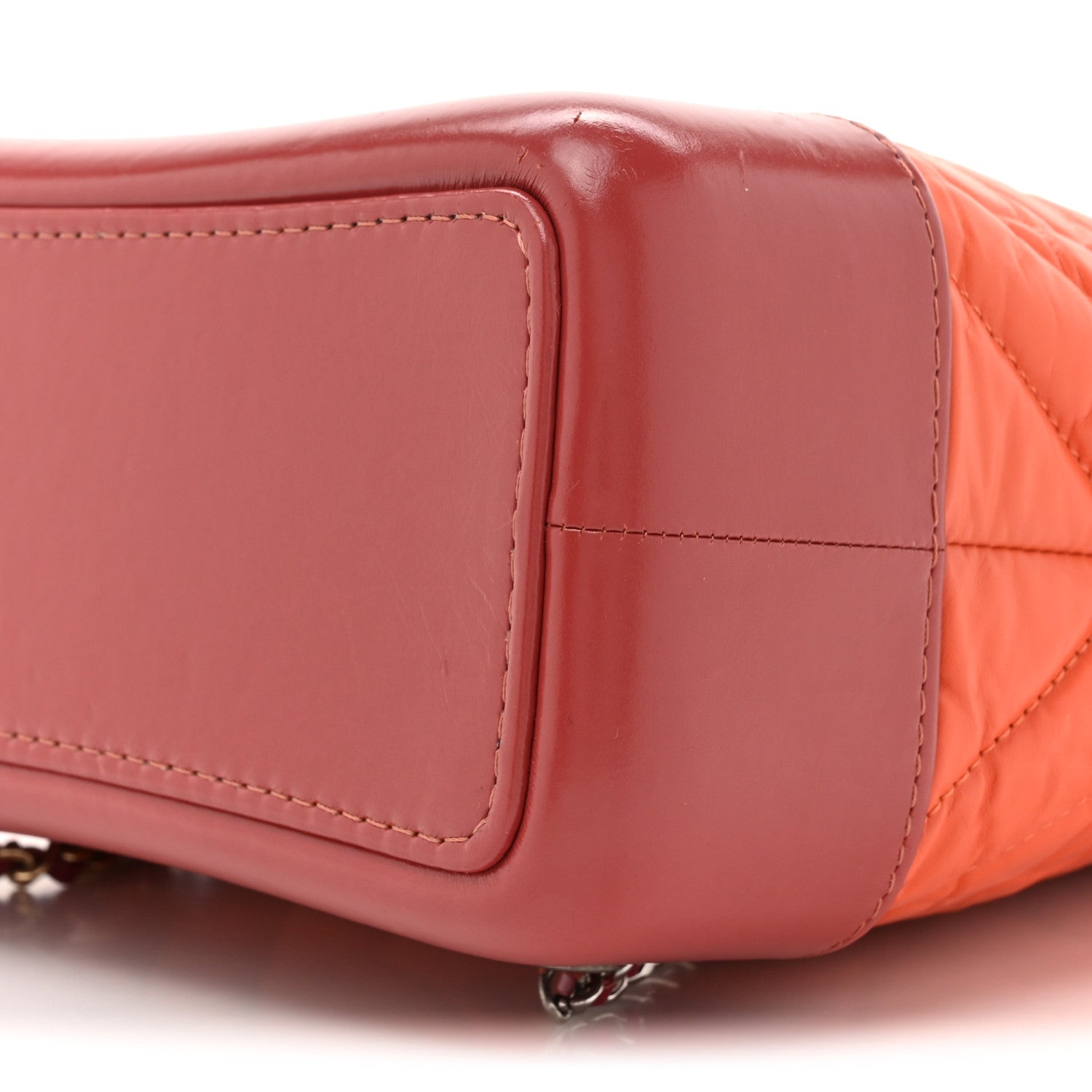 Aged Calfskin Chevron Quilted Small Gabrielle Backpack Dark Red Orange