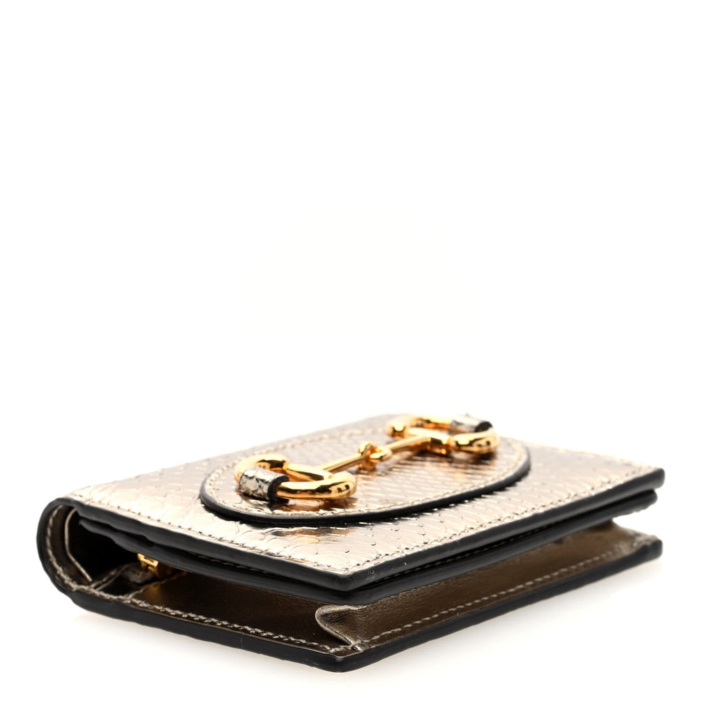 Boarded Plutone Snakeskin Horsebit 1955  Case Wallet Gold