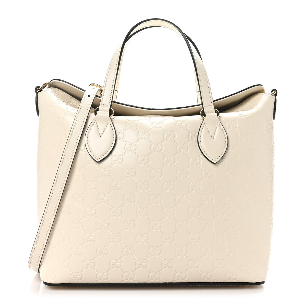 Guccissima Linea A Foldover Tote Off White