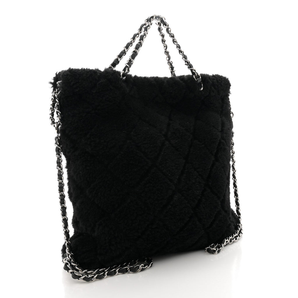 Shearling Lambskin CC Backpack Black