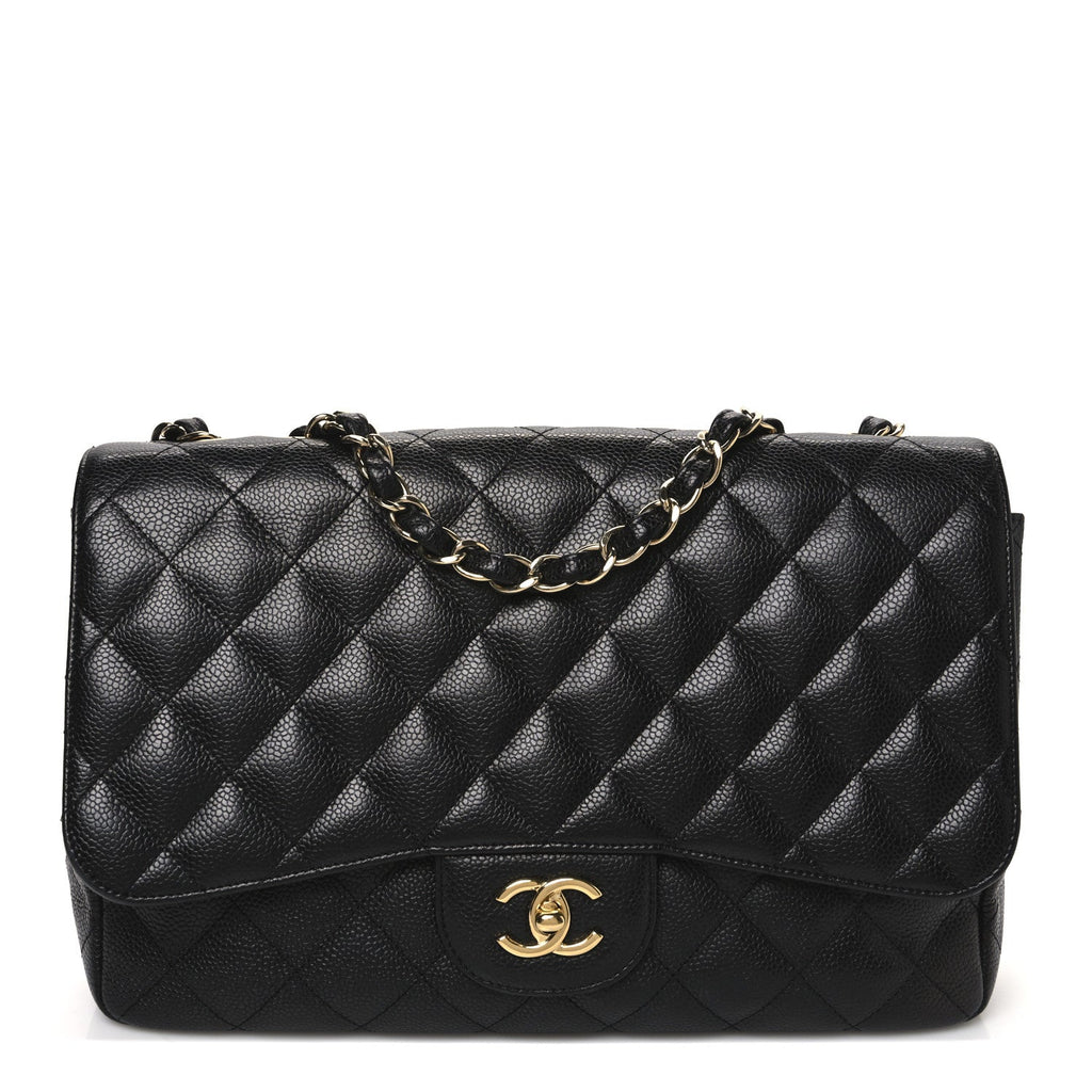 Caviar Quilted Jumbo Single Flap Black