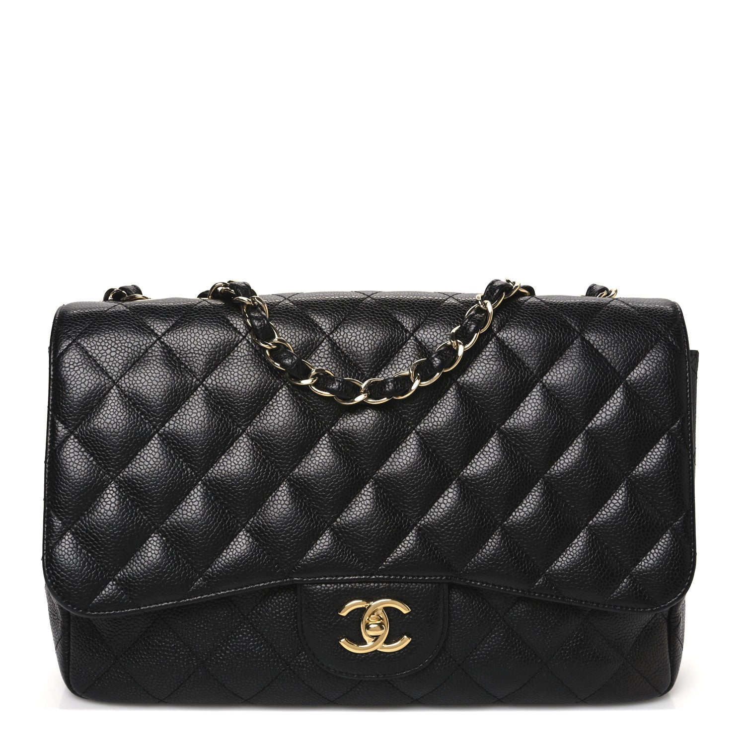 Caviar Quilted Jumbo Single Flap Black