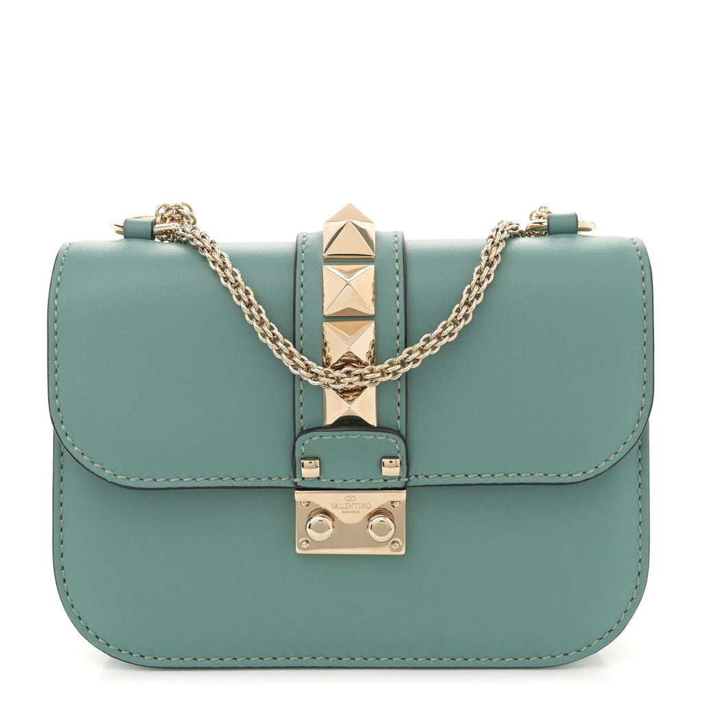 Vitello Small Glam Lock Rockstud Flap Colibri
