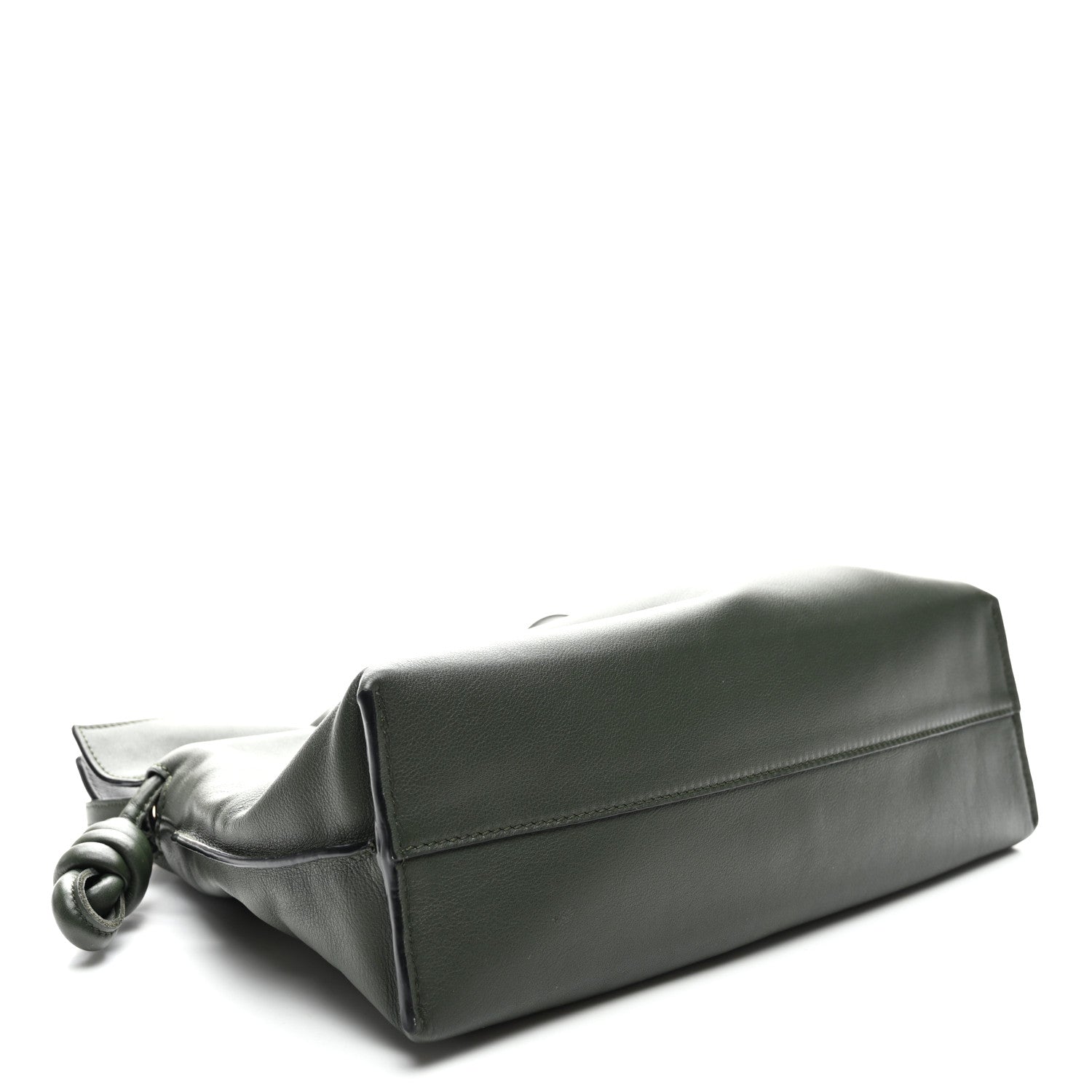 Nappa Calfskin Medium Flamenco Knot Clutch Avocado Green