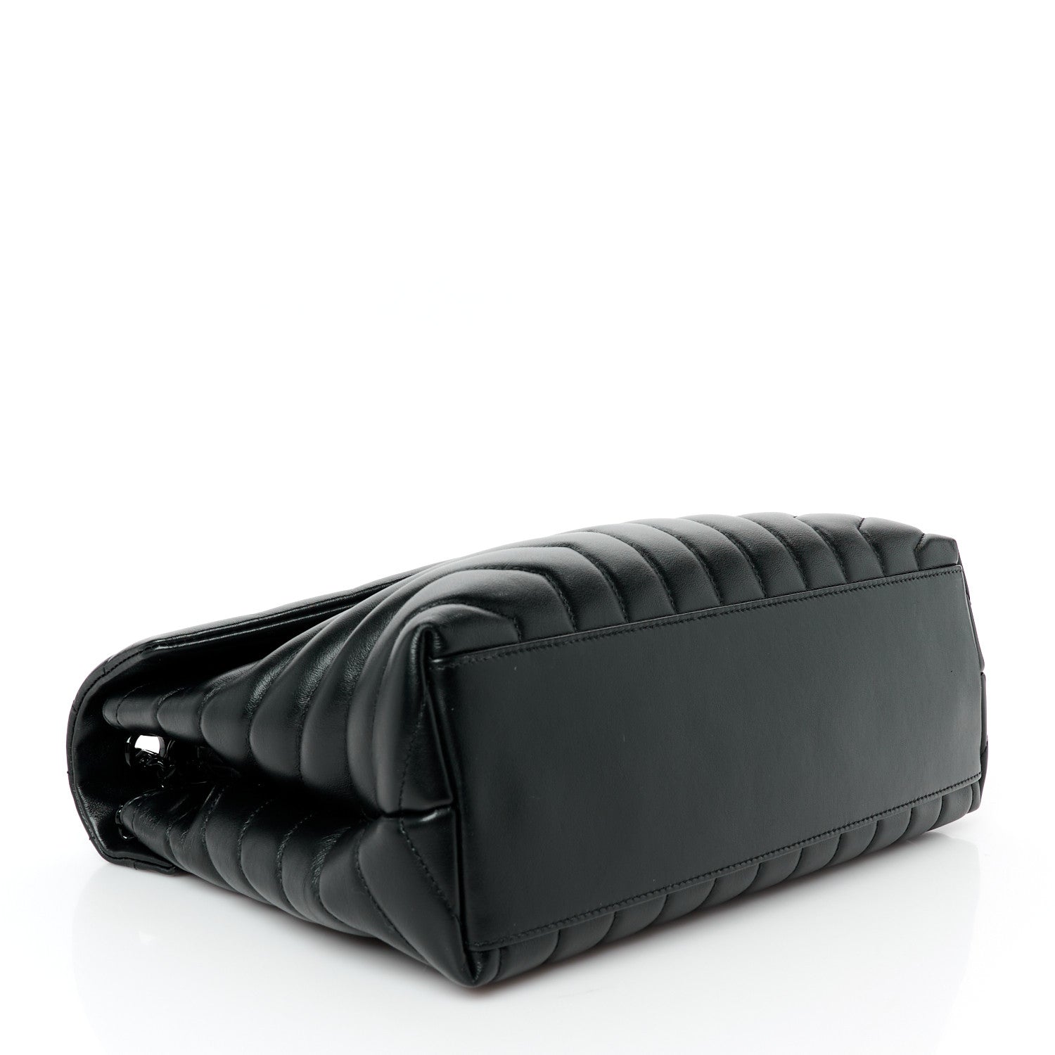 Calfskin Y Quilted Monogram Monochrome Medium Loulou Chain Satchel Black
