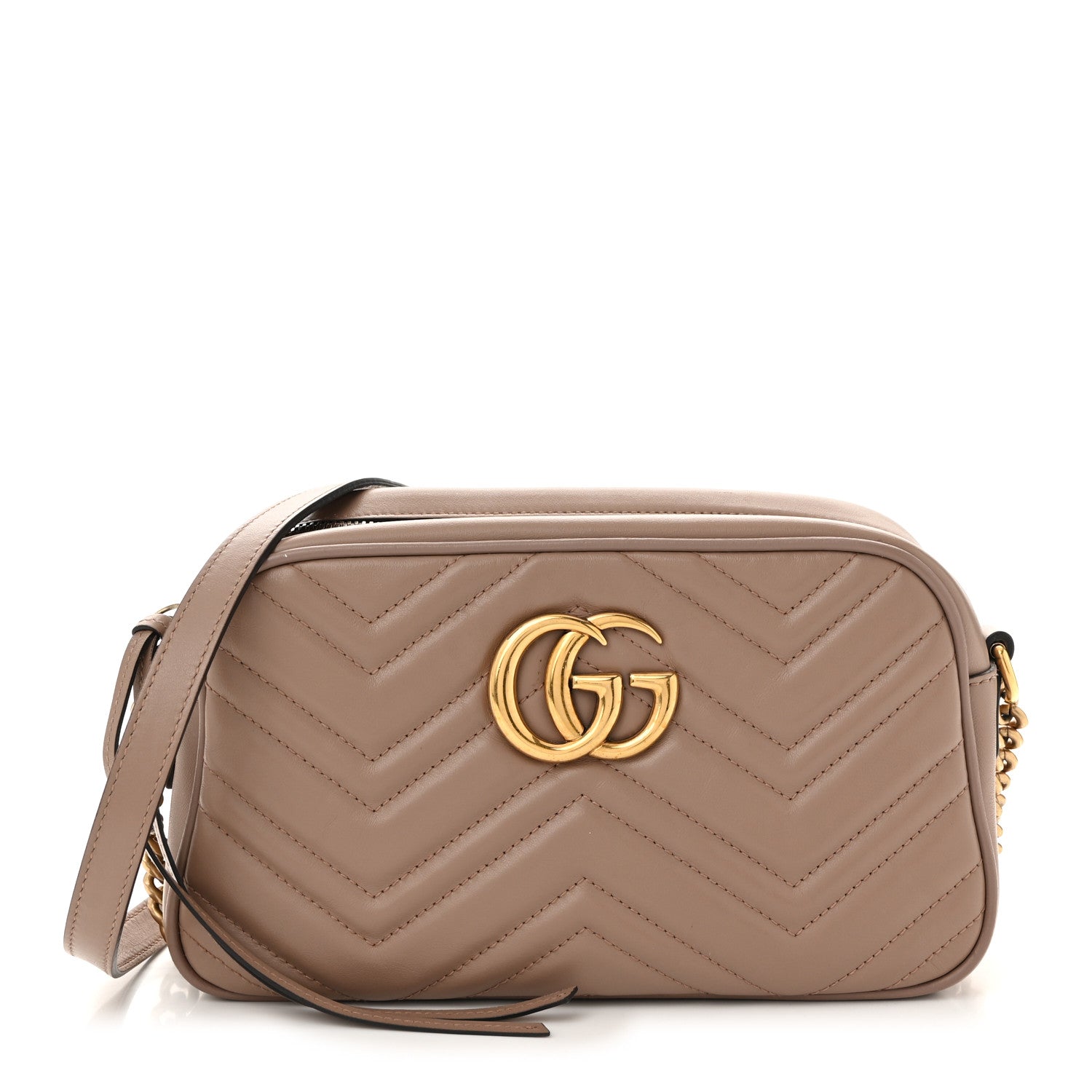 Calfskin Matelasse Small GG Marmont Chain Shoulder Bag Porcelain Rose