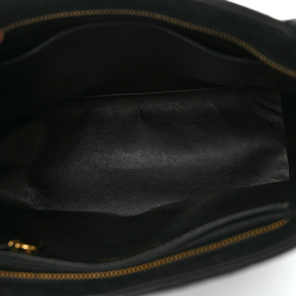 Caviar Quilted Medallion Tote Black