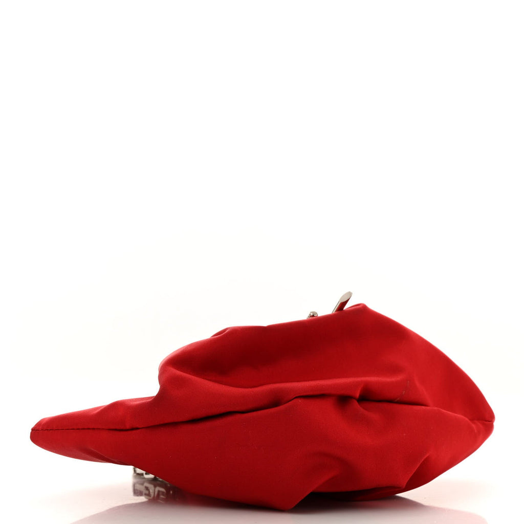 Satin Mini Kenny Shoulder Bag Red