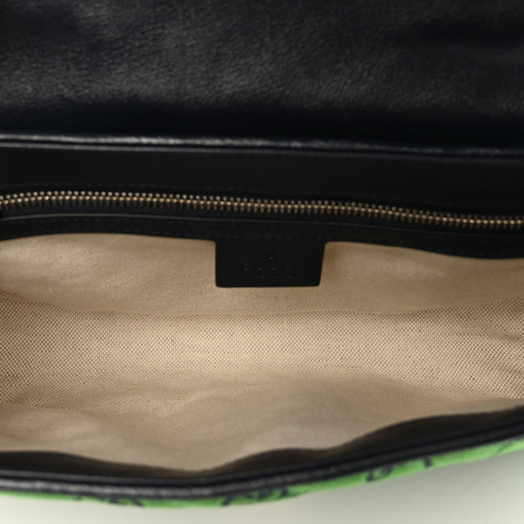 Monogram Multicolor Matelasse Diagonal Small GG Marmont Shoulder Bag Green Blue