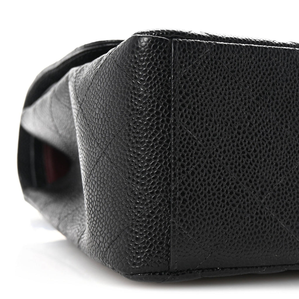 Caviar Quilted Maxi Double Flap Black